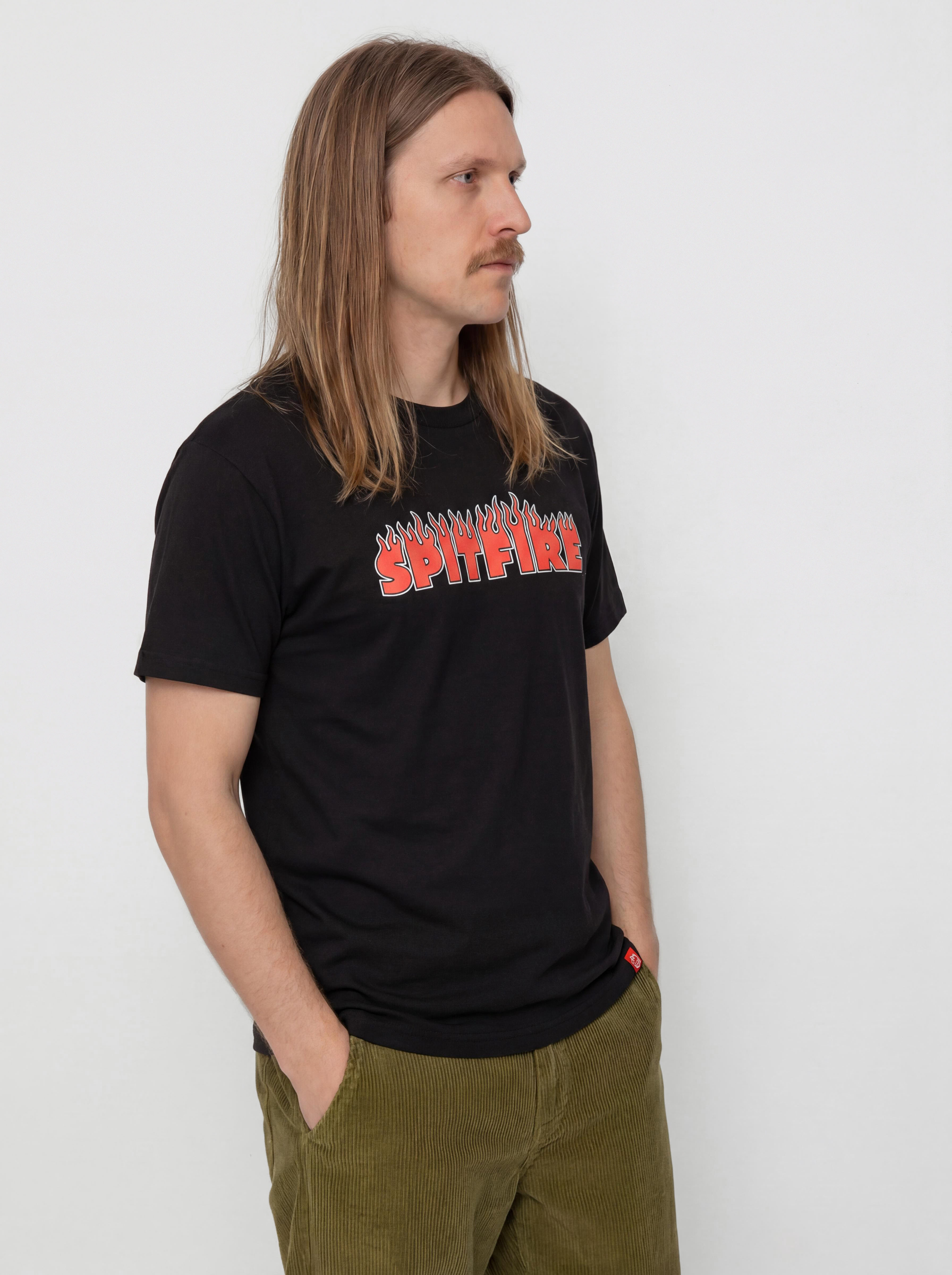 Tricou Spitfire Demonseed Script (black/red black & white print)