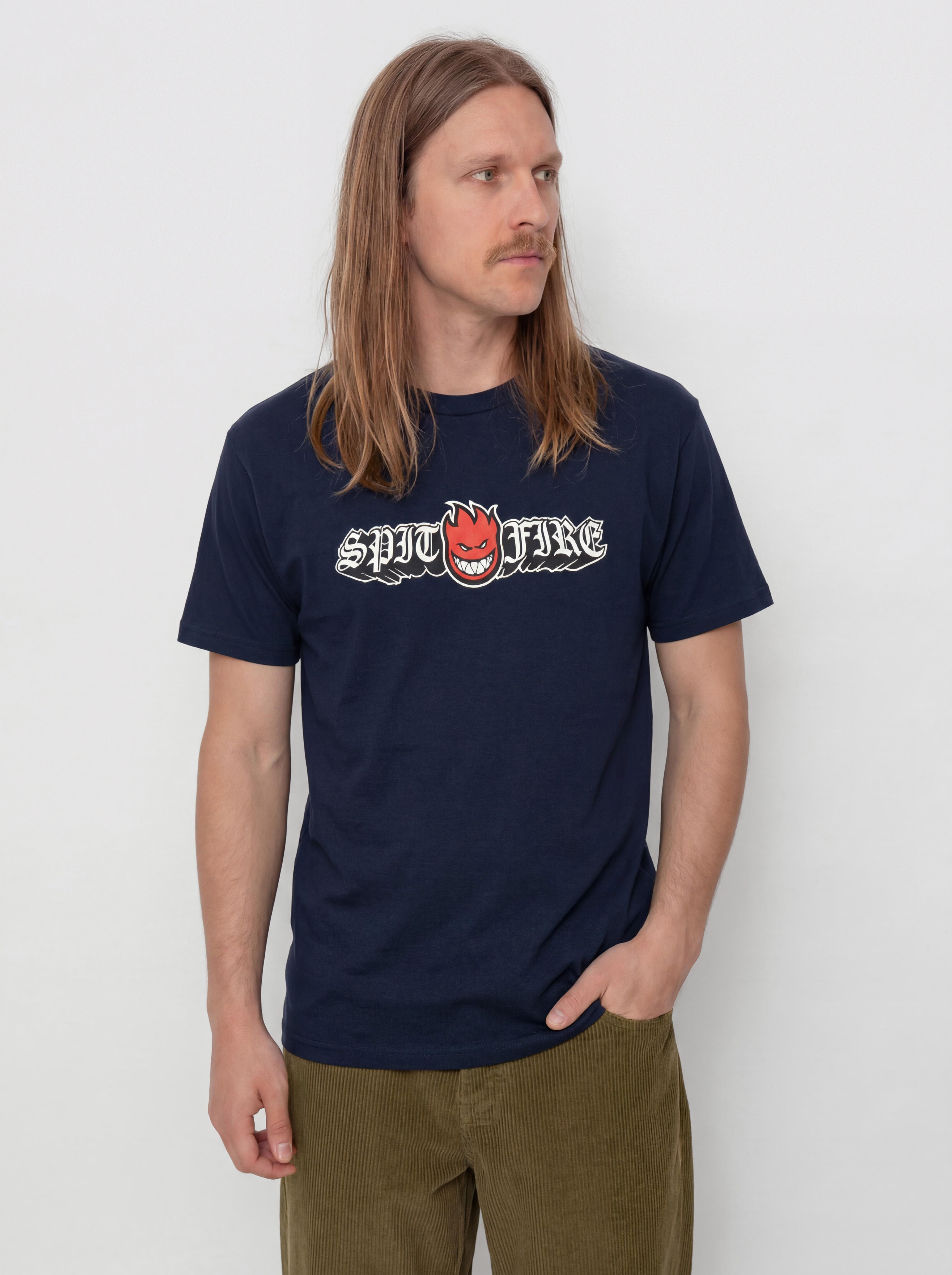 Tricou Spitfire Old E Drop Bighead (true navy w/red black & white print)
