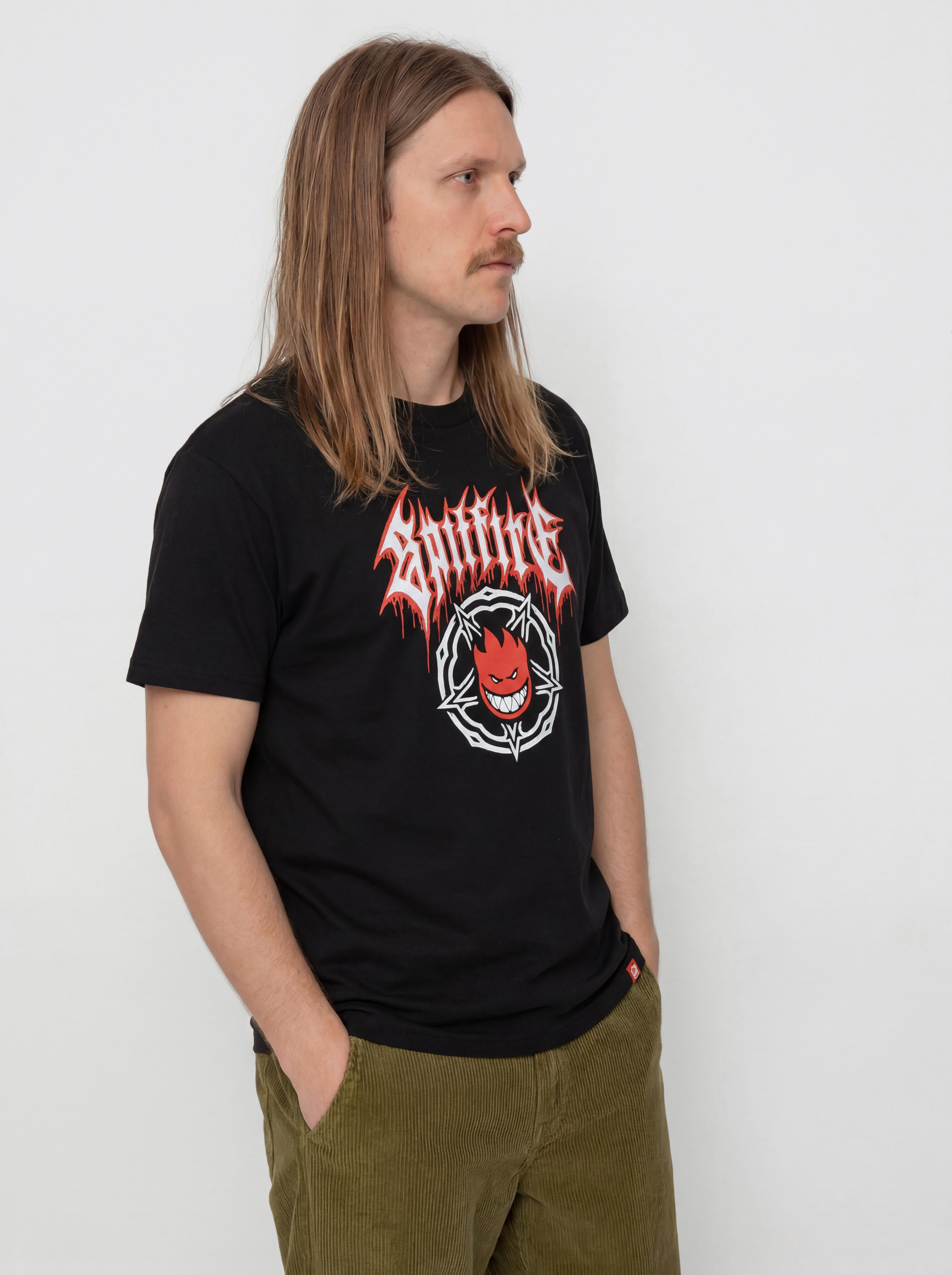 Tricou Spitfire Pentagram Drip (black w/red & white print)