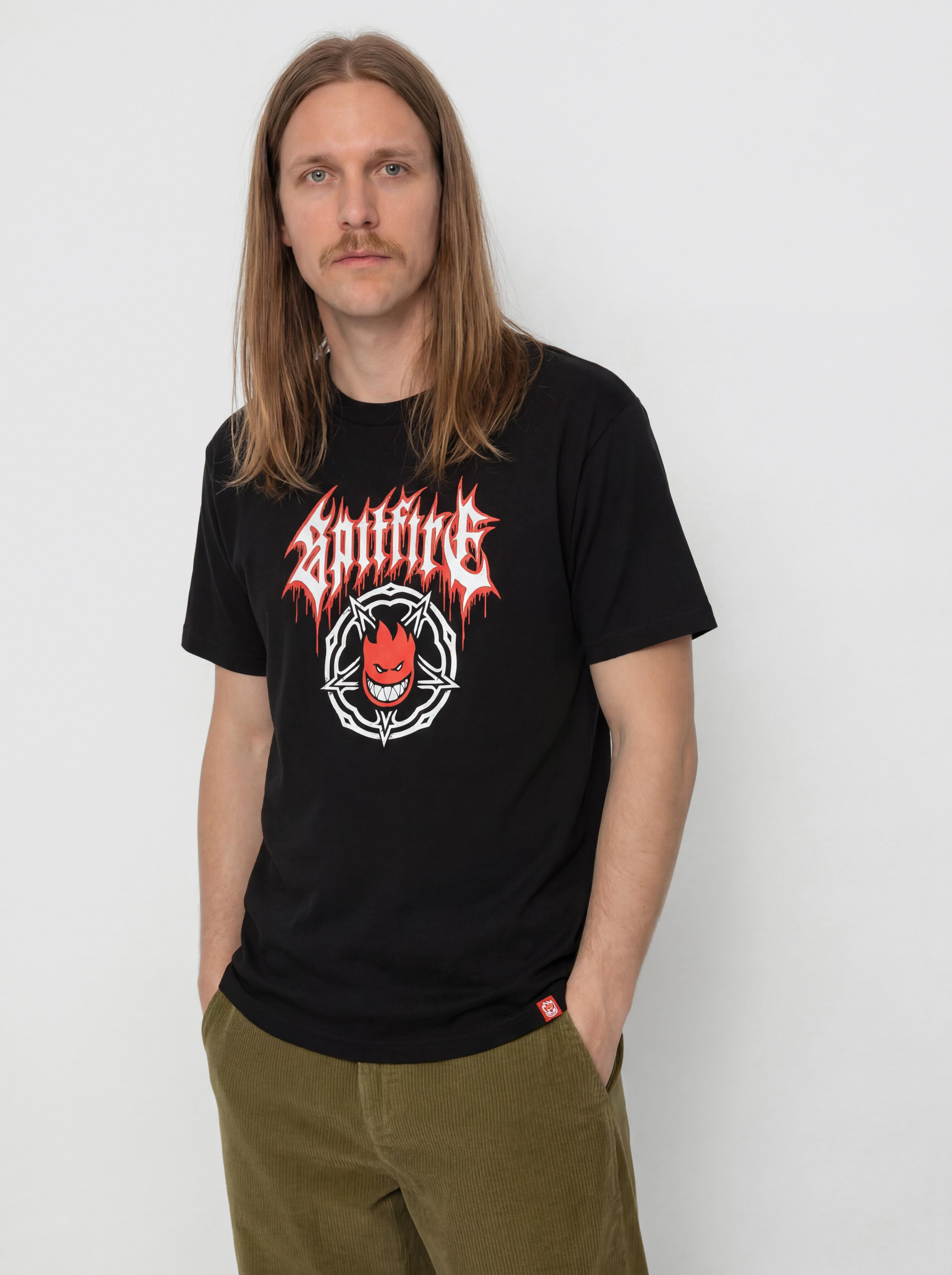 Tricou Spitfire Pentagram Drip (black w/red & white print)