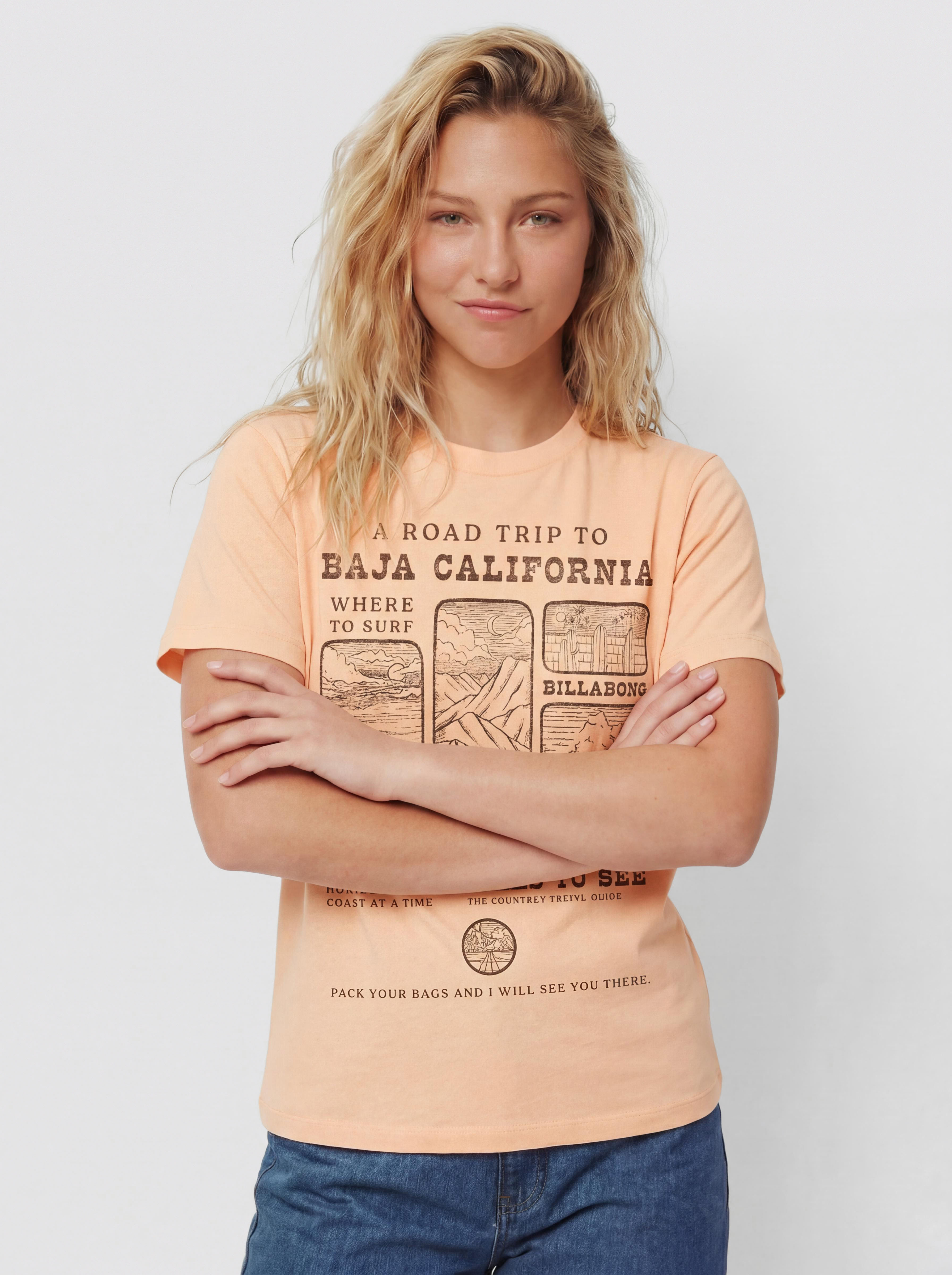 Tricou Billabong Flying To The Moon Wmn (soft peach)