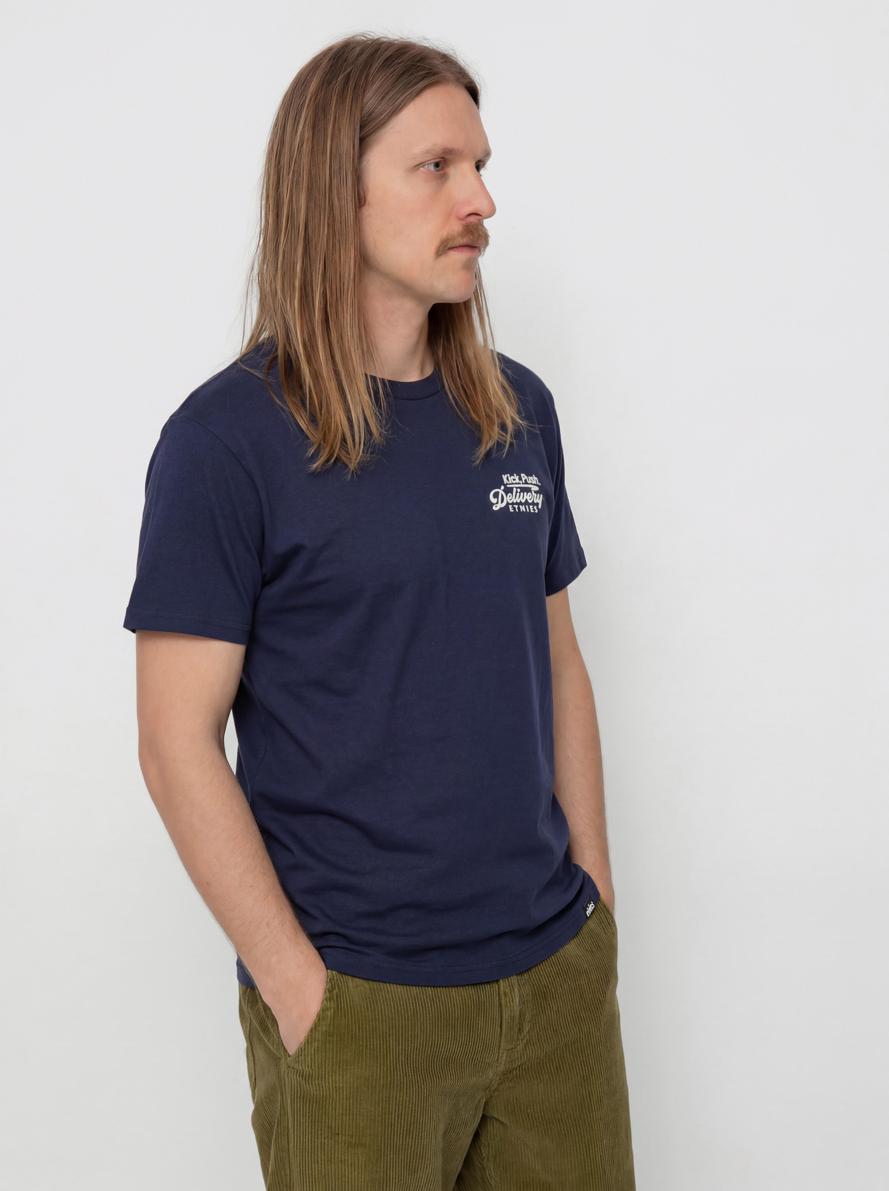 Tricou Etnies Kick Push (navy/tan)