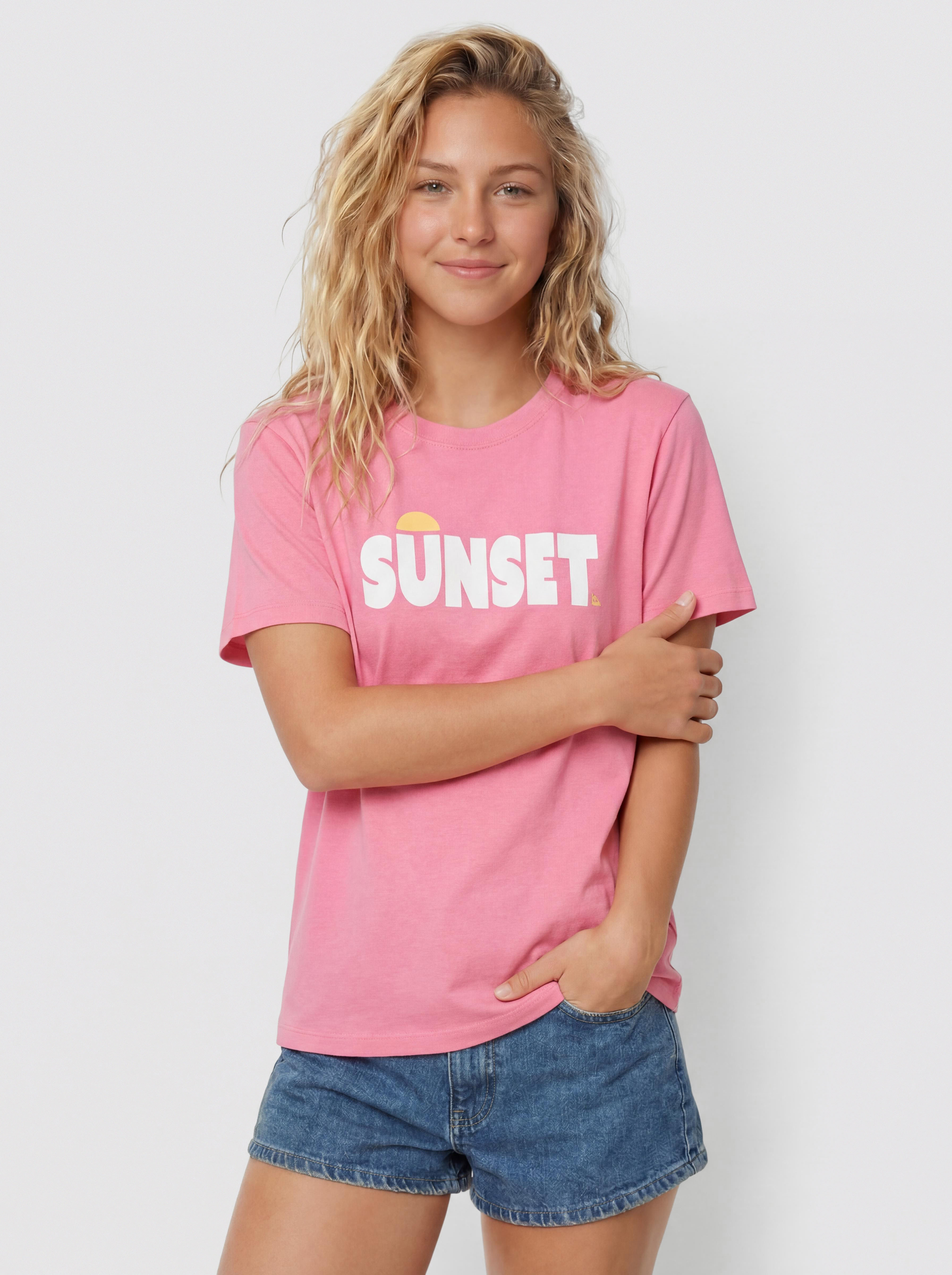 Tricou Roxy Sunnyoversize Easy Wmn (pink cosmos)