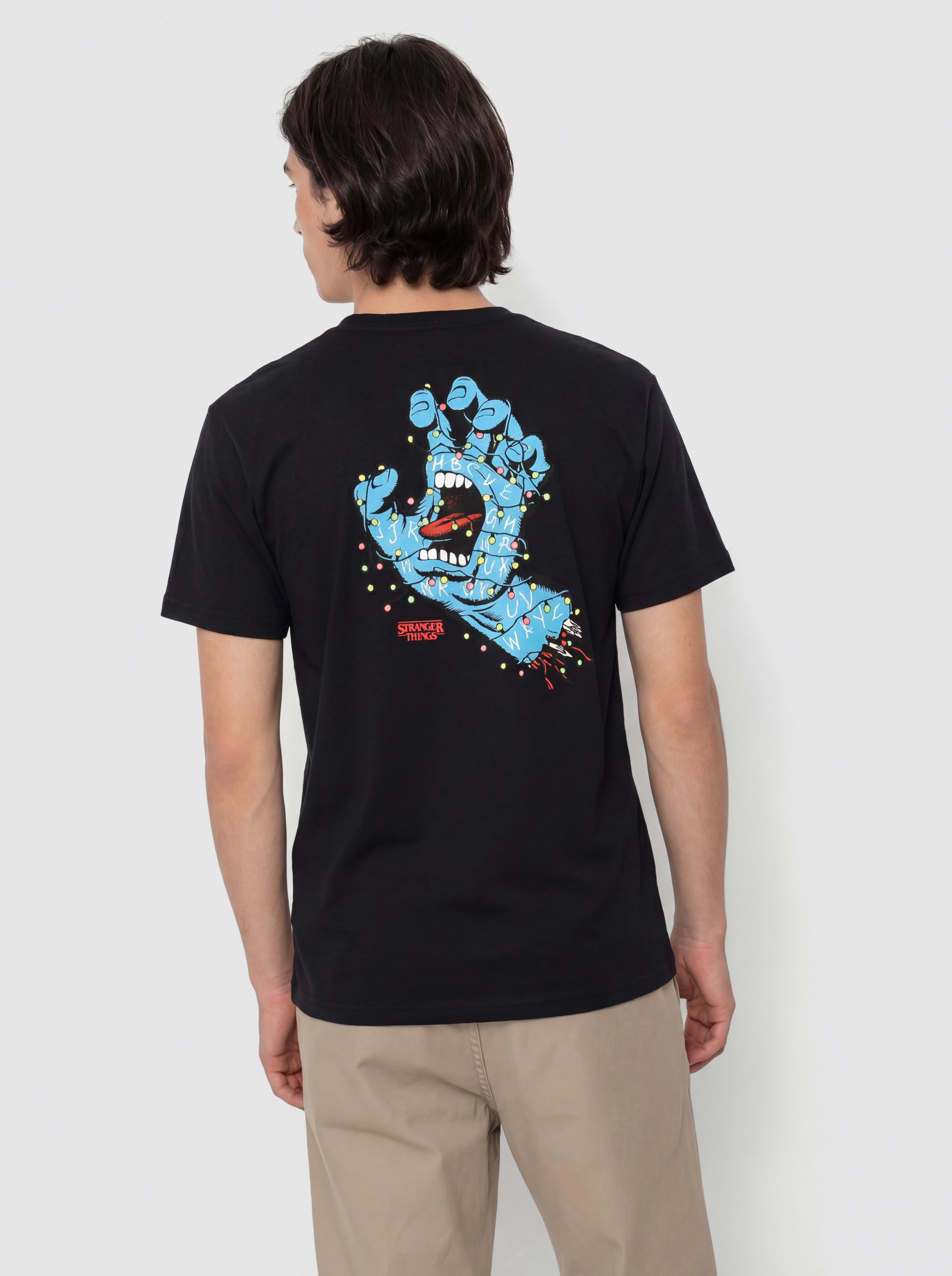 Tricou Santa Cruz X Stranger Things Screaming Lights (black)