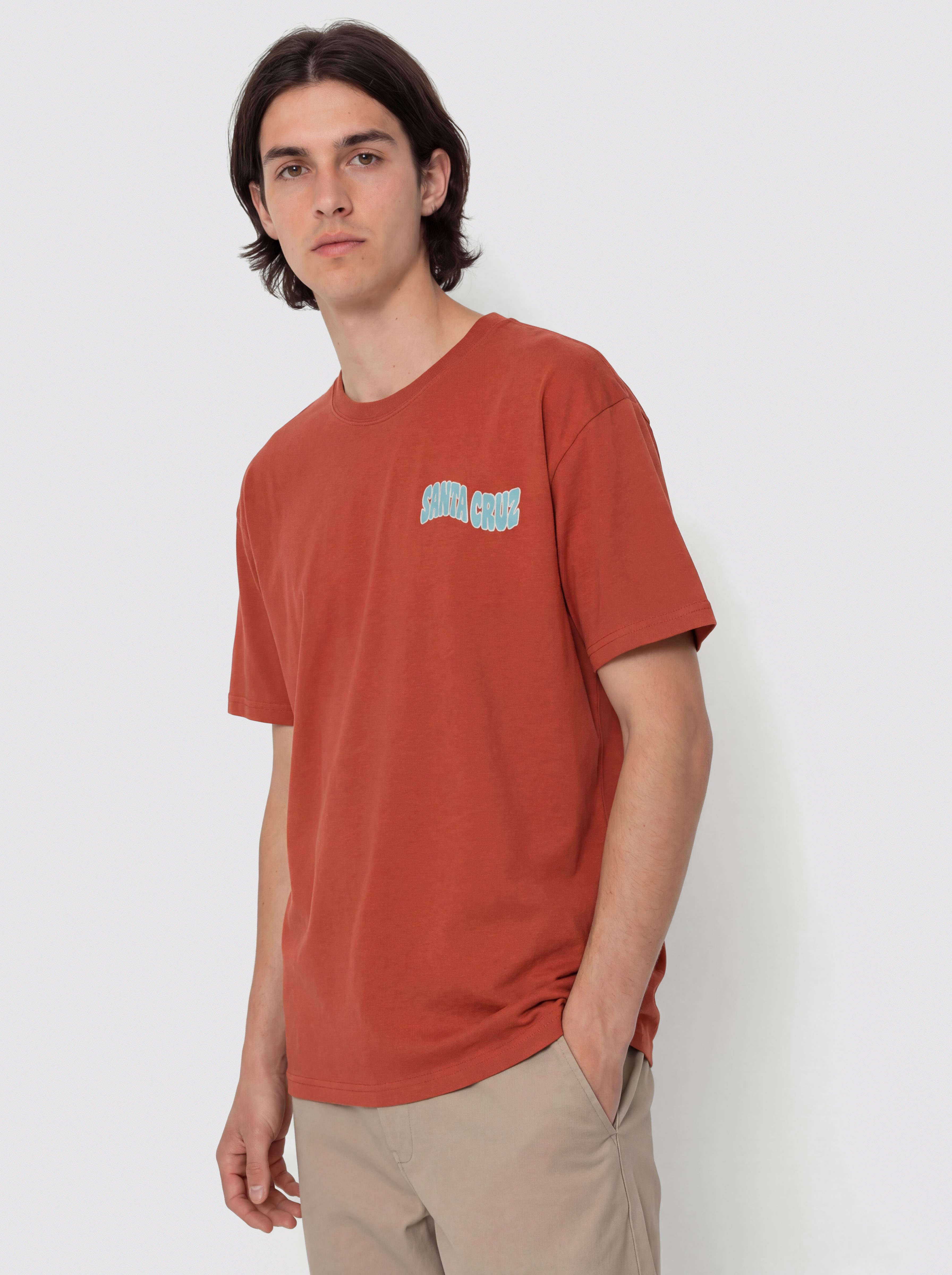 Tricou Santa Cruz Tiki Hand Strip (dark rust)
