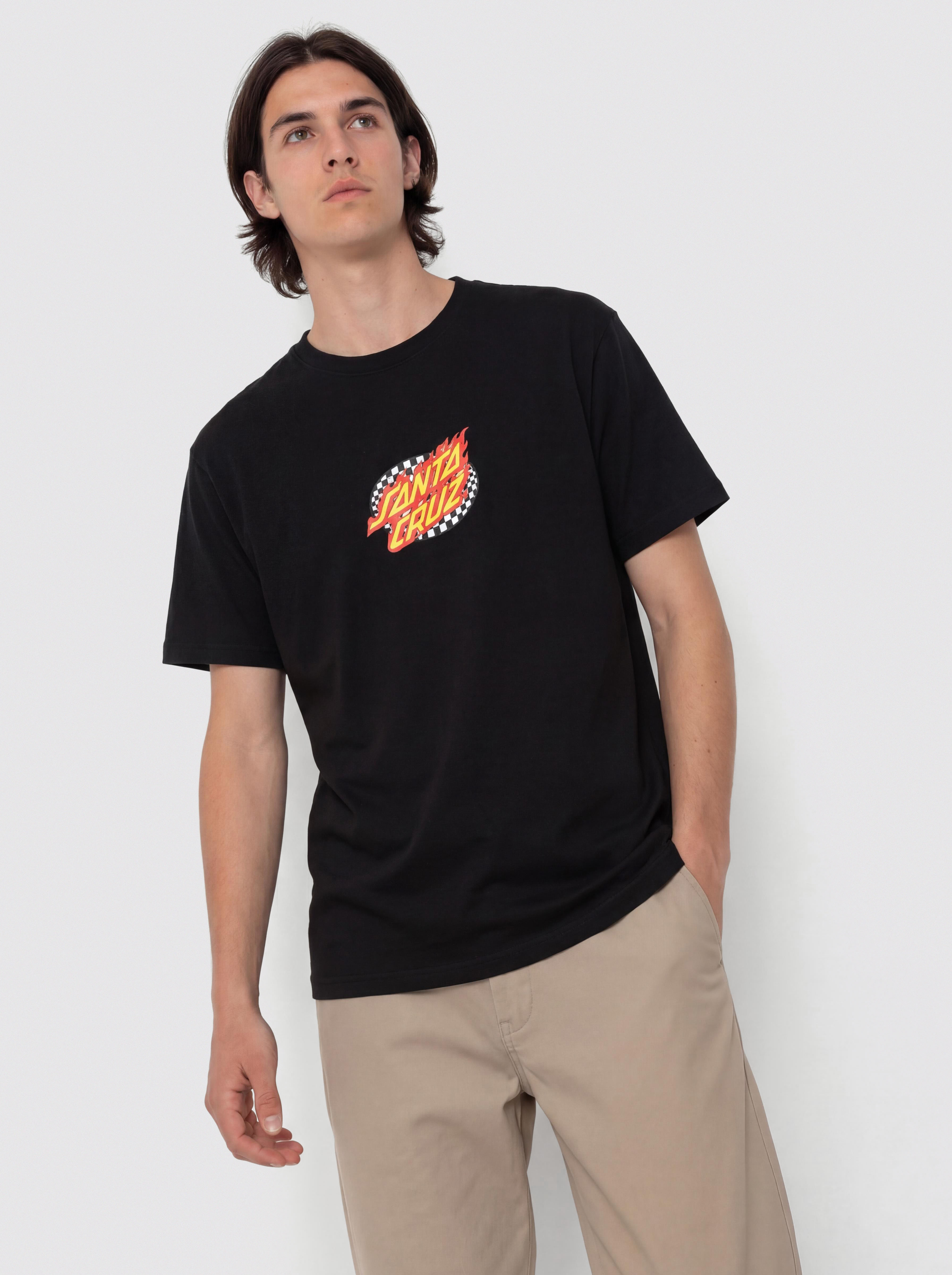 Tricou Santa Cruz Oval Check Flame Front (black)