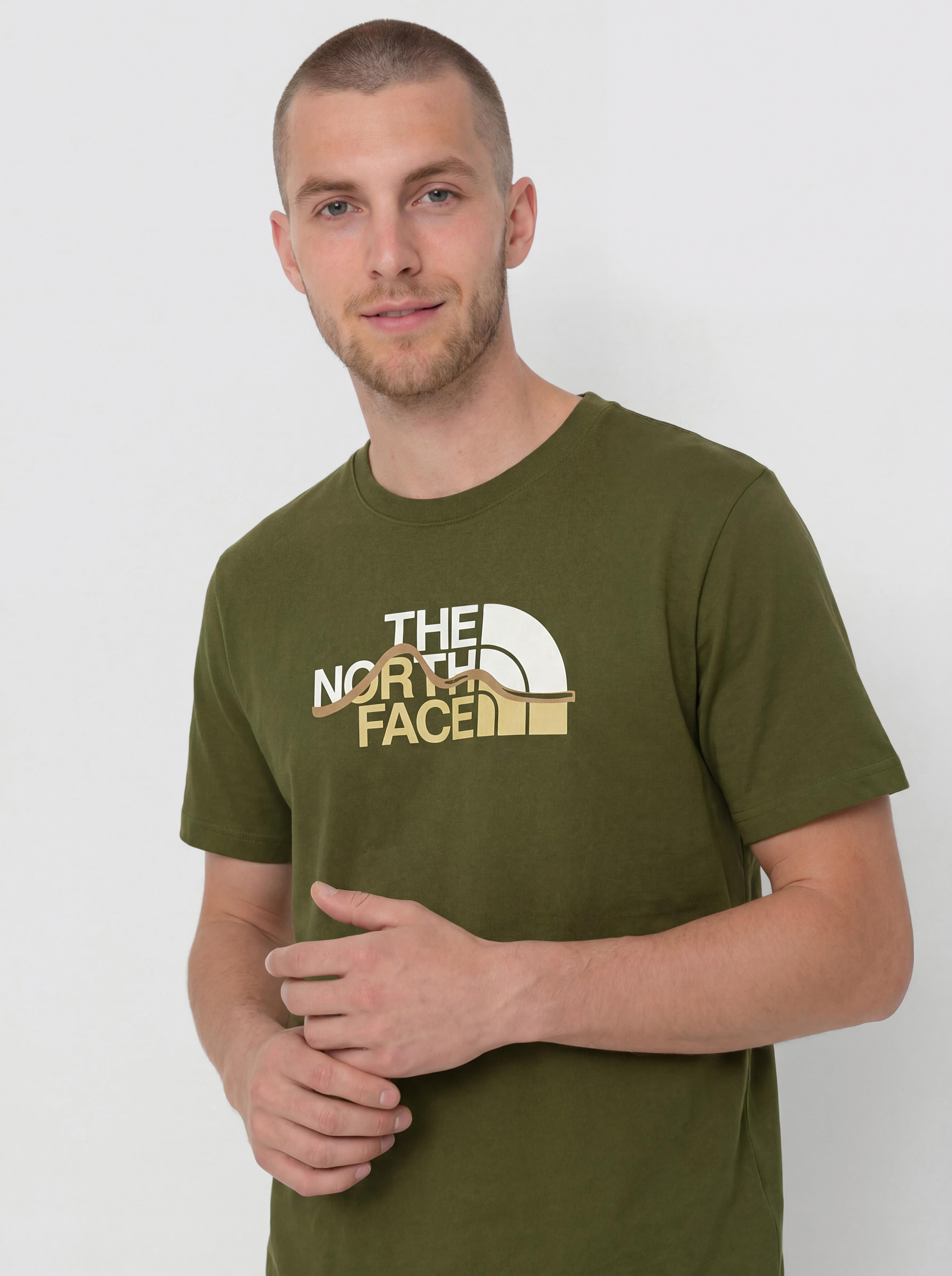 Tricou The North Face Mountain Line (woodland green)