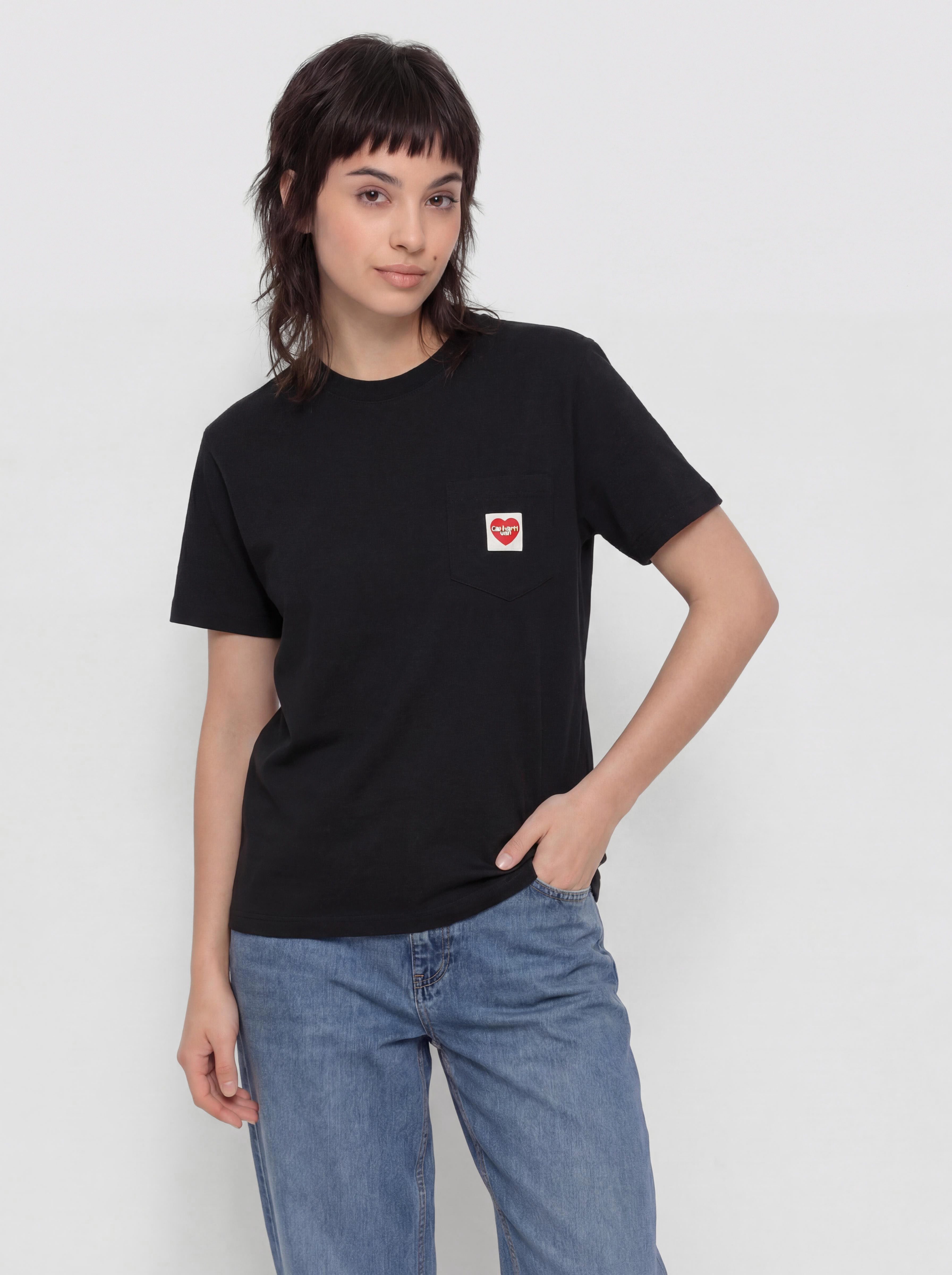 Tricou Carhartt WIP Pocket Heart Wmn (black/red)