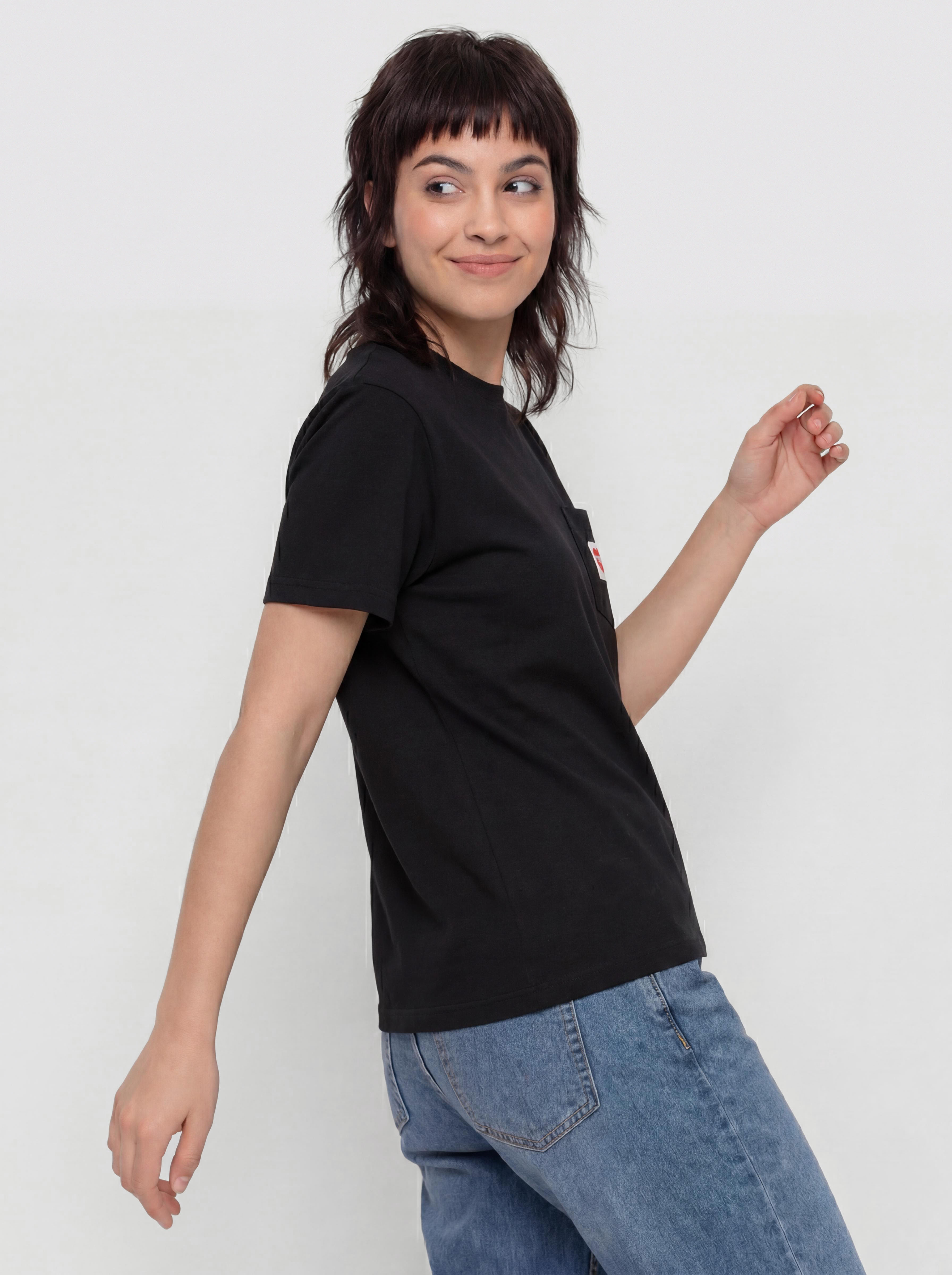 Tricou Carhartt WIP Pocket Heart Wmn (black/red)