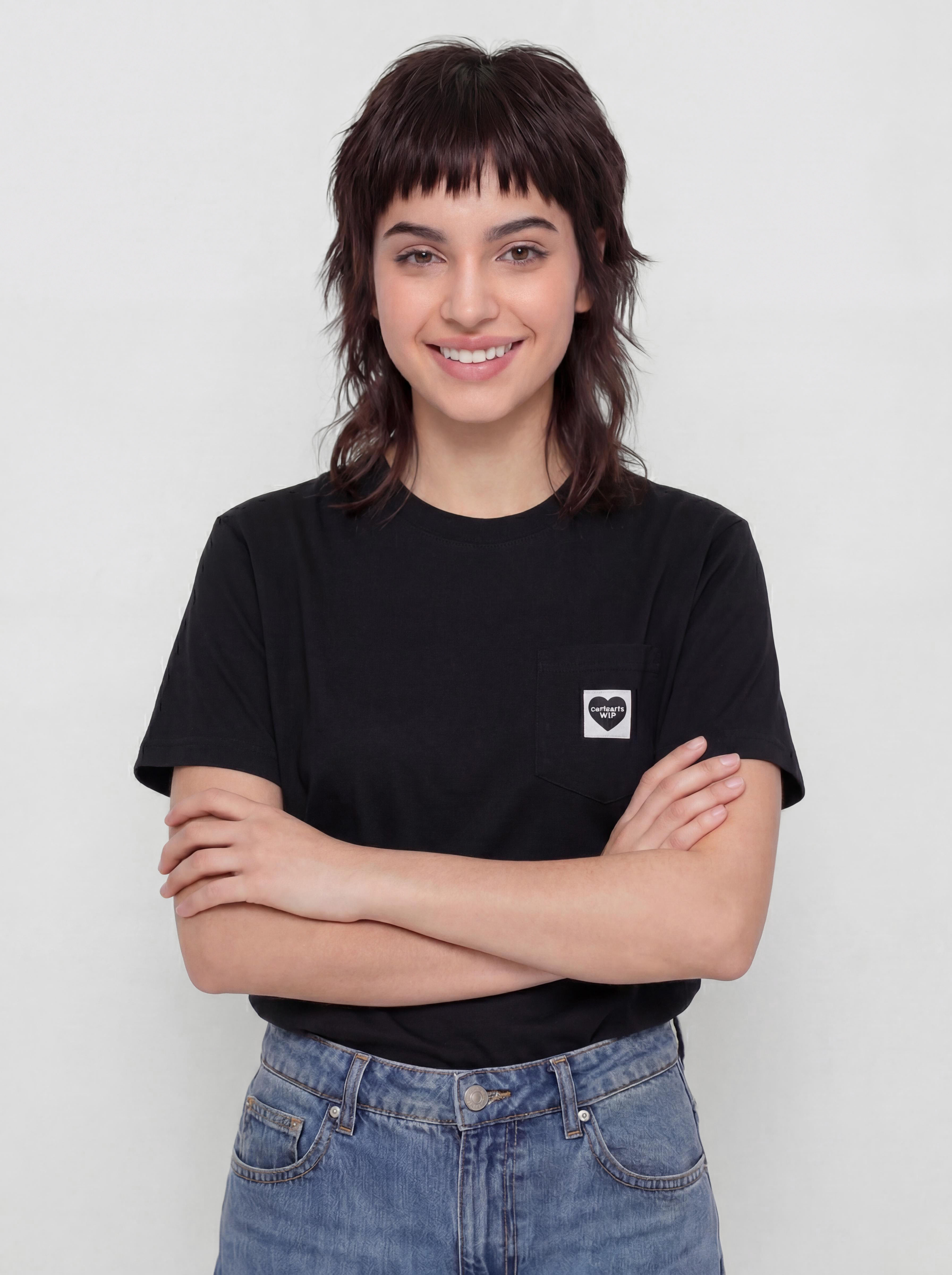Tricou Carhartt WIP Pocket Heart Wmn (black/black)