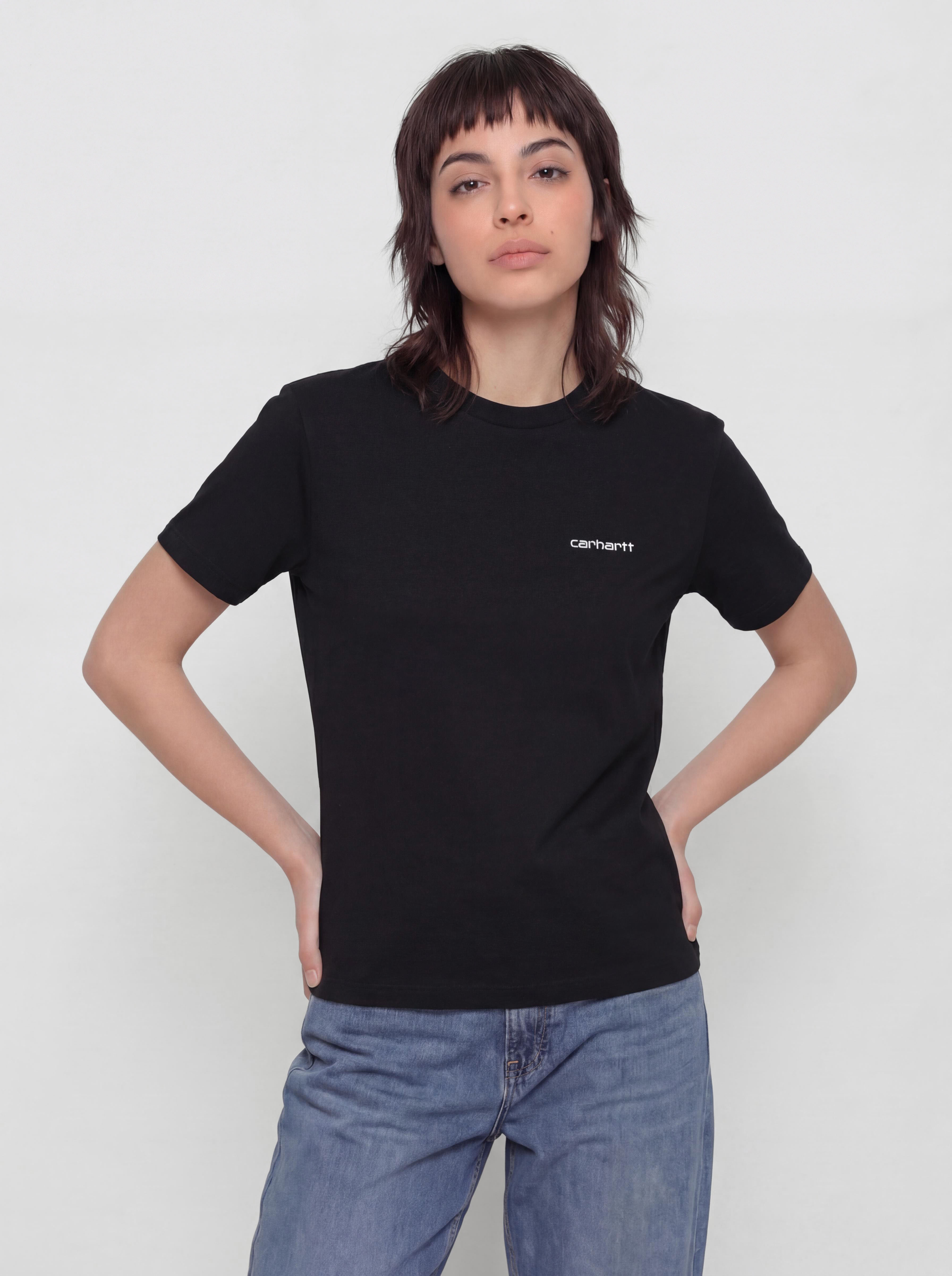 Tricou Carhartt WIP Script Embroidery Wmn (black/white)