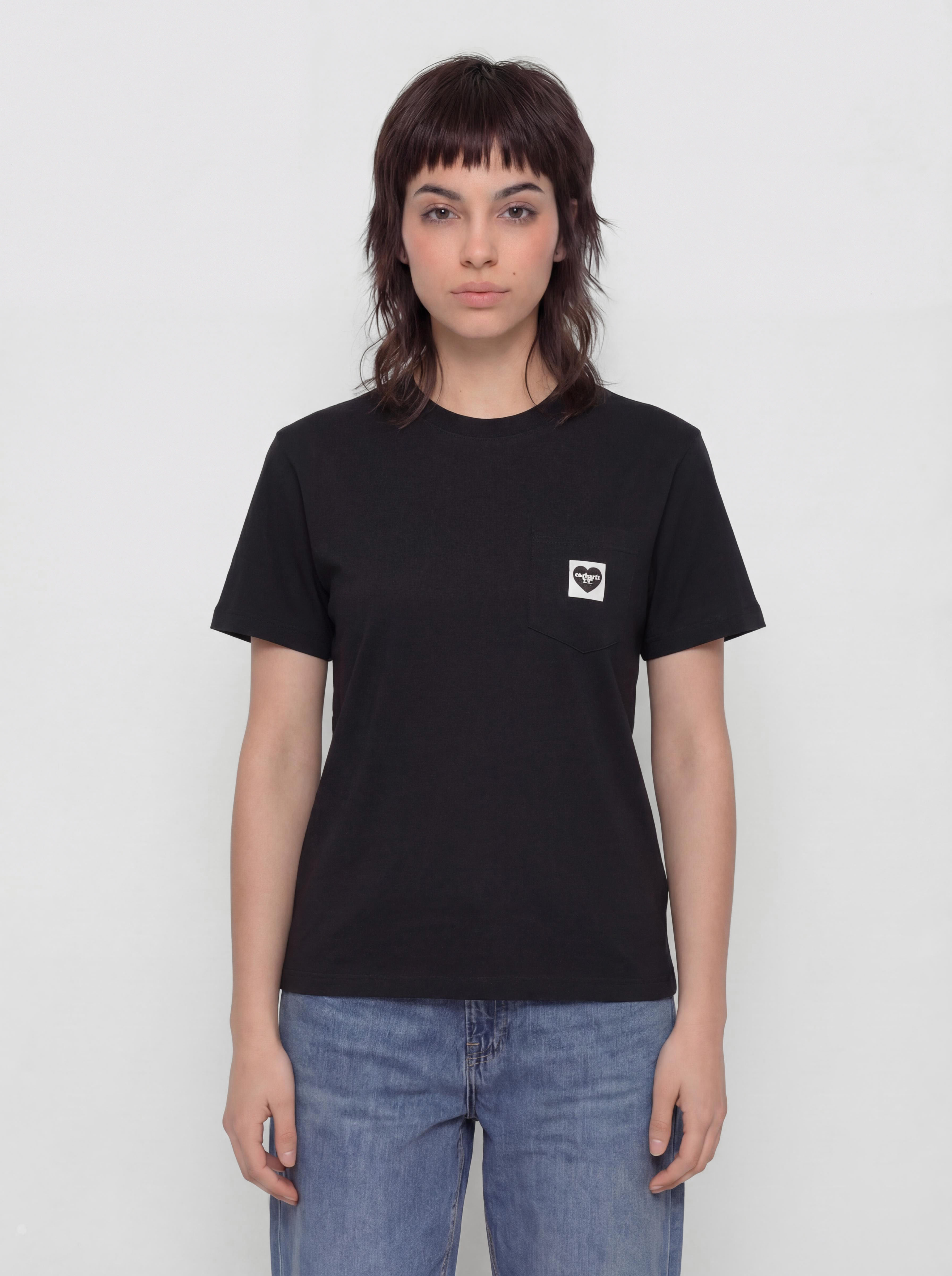 Tricou Carhartt WIP Pocket Heart Wmn (black/black)