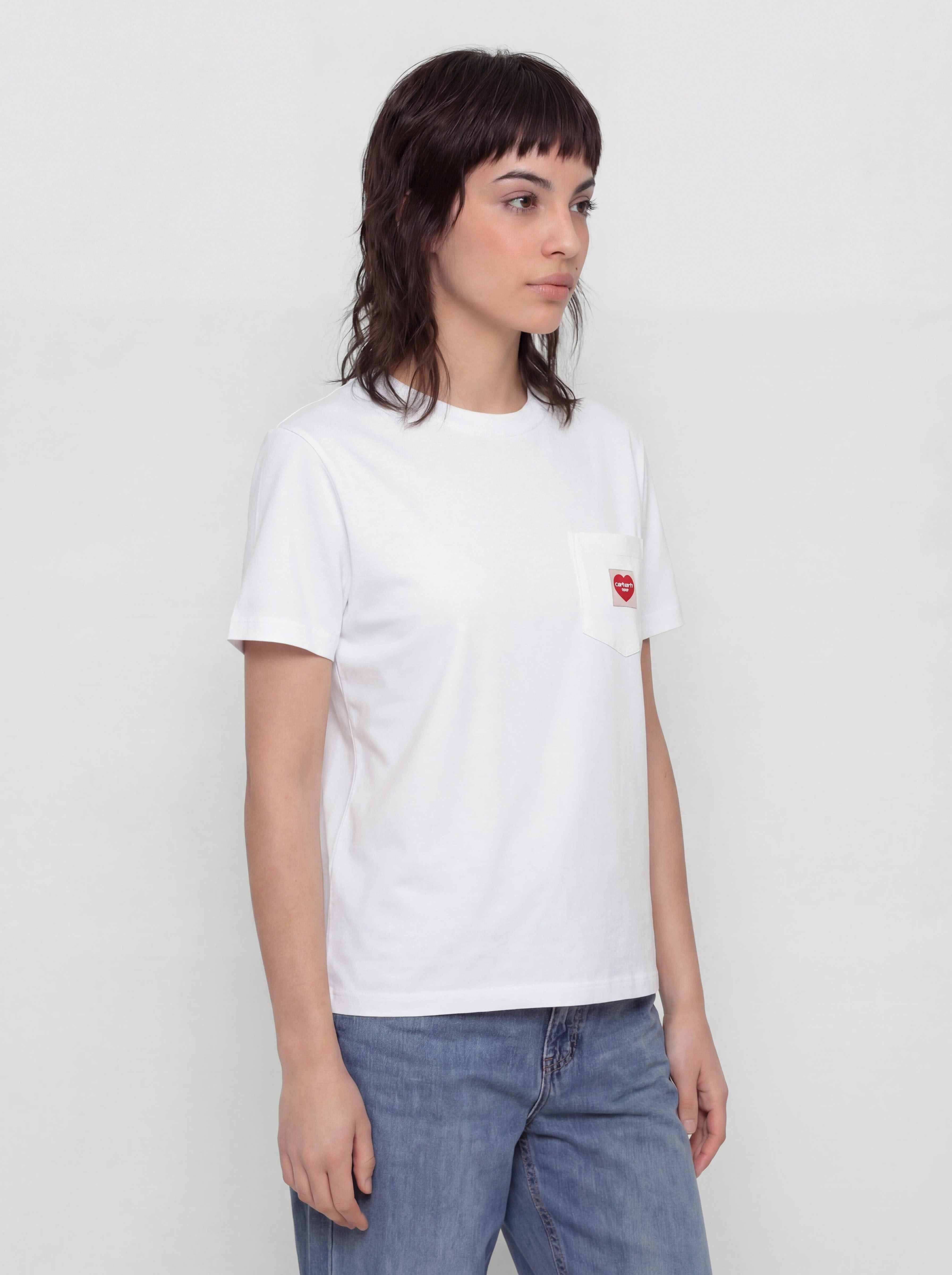 Tricou Carhartt WIP Pocket Heart Wmn (white/red)