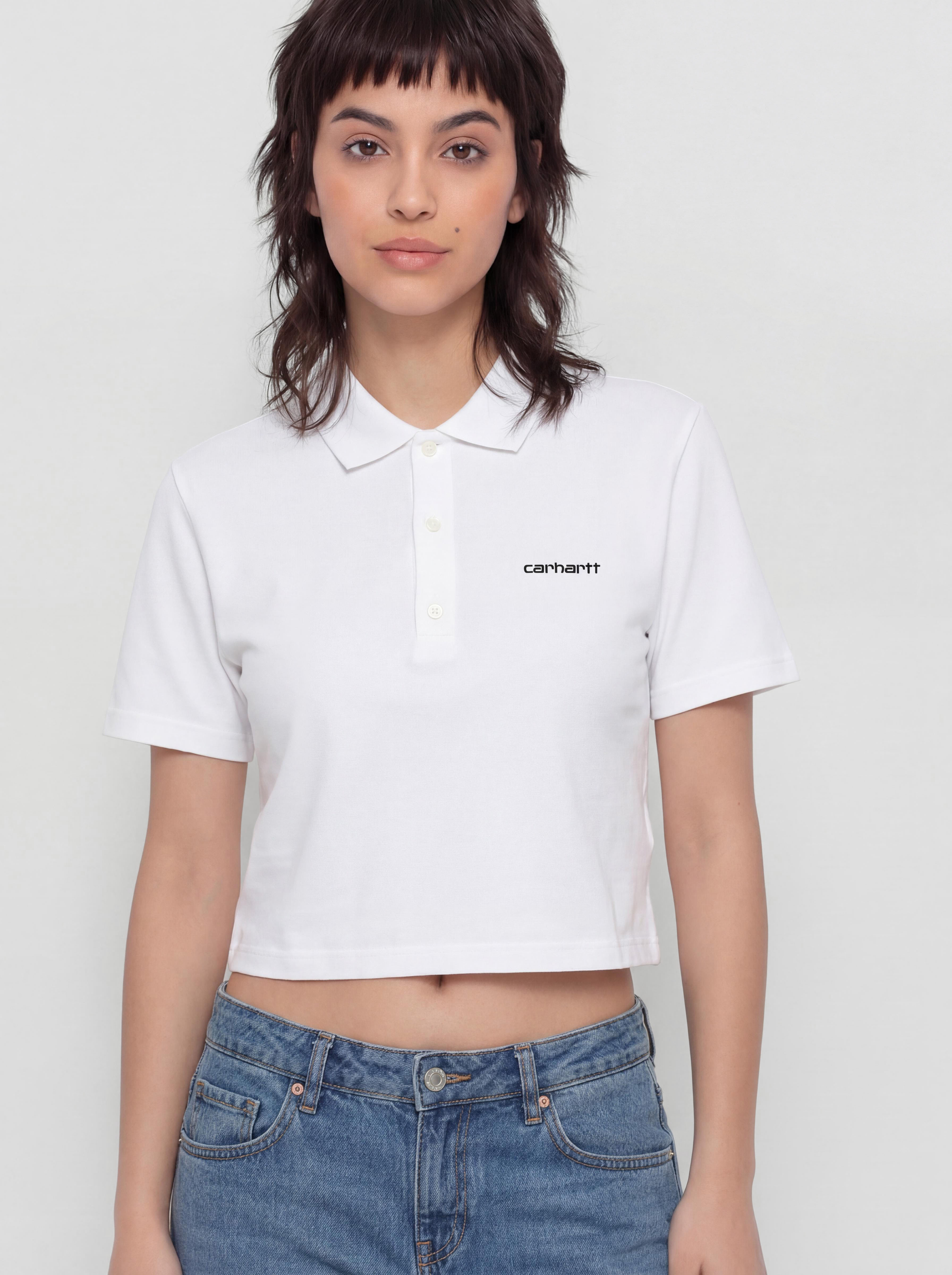 Tricou Carhartt WIP Script Polo Wmn (white/black)