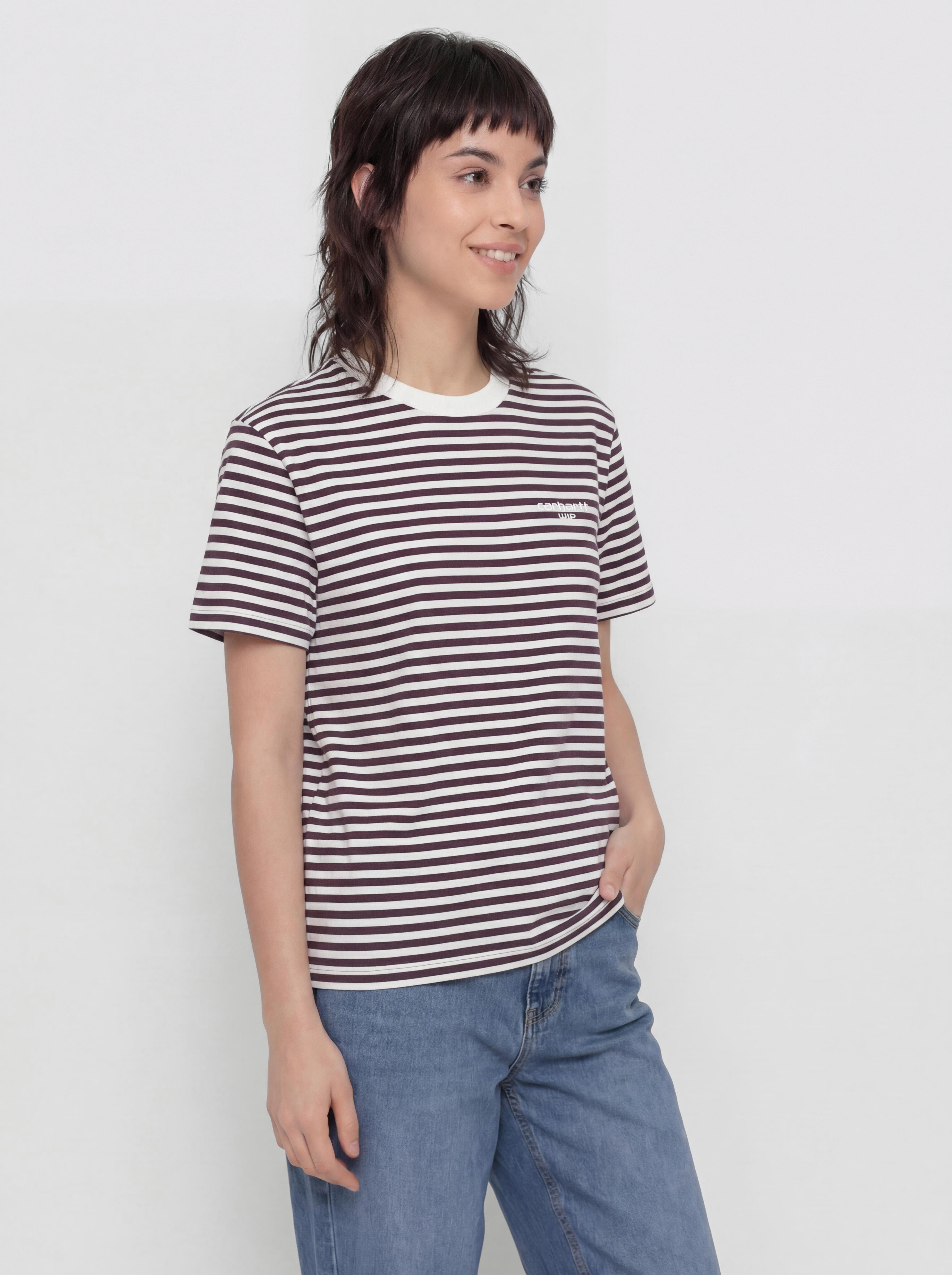 Tricou Carhartt WIP Ezra Wmn (ezra stripe/cozy purple/wax)