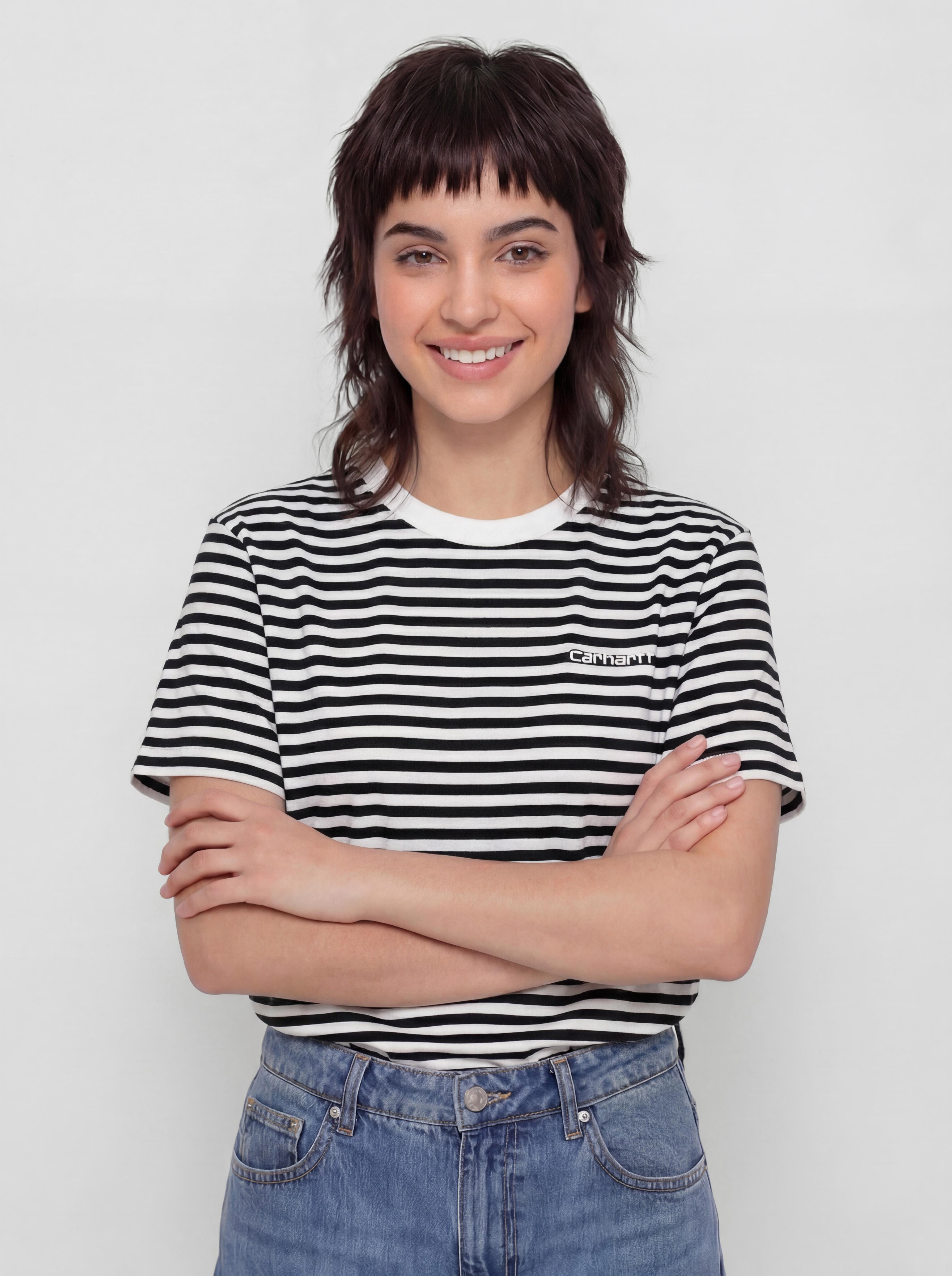 Tricou Carhartt WIP Ezra Wmn (ezra stripe/black/wax)