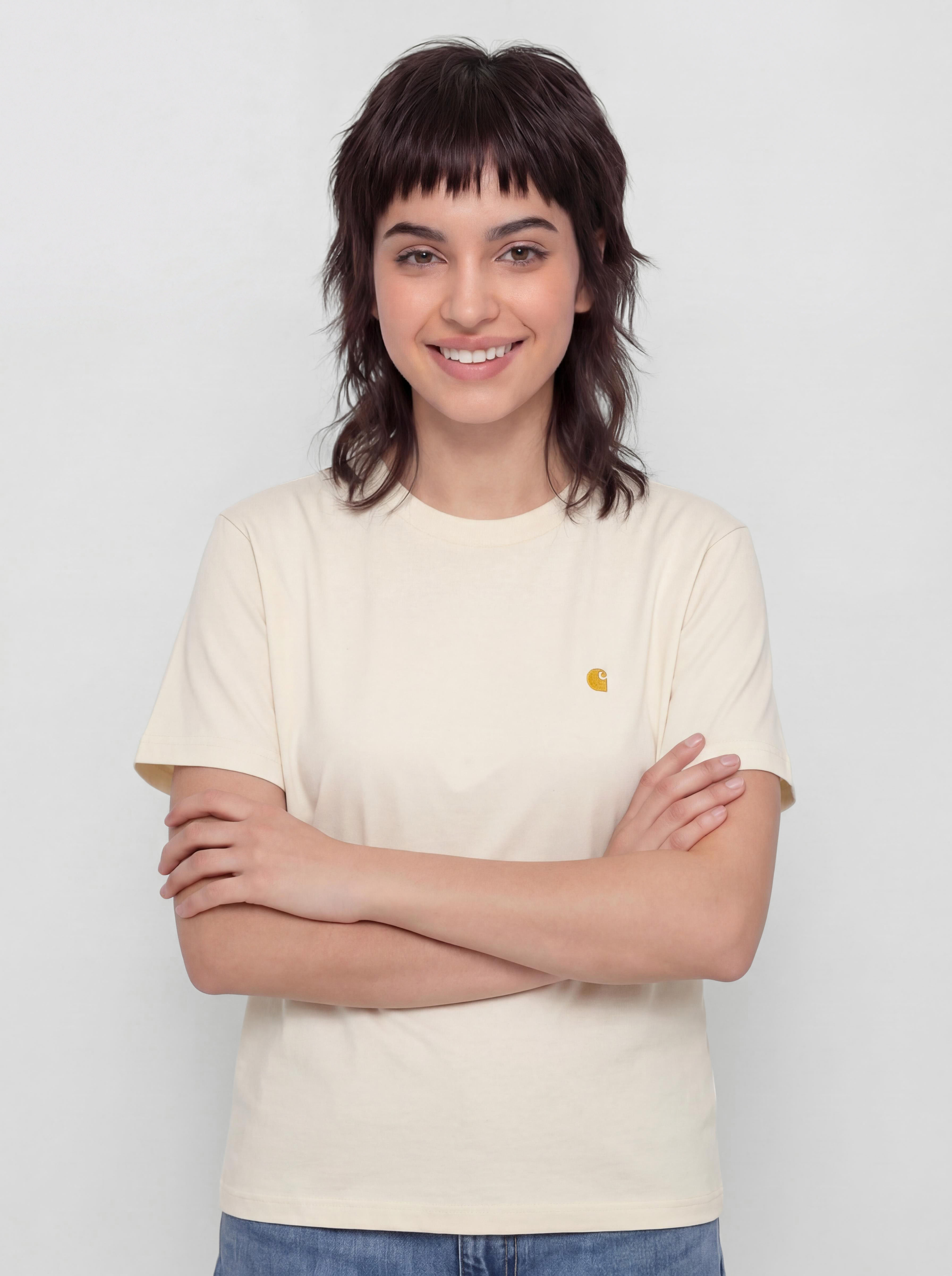 Tricou Carhartt WIP Chase Wmn (cinnerus/gold)