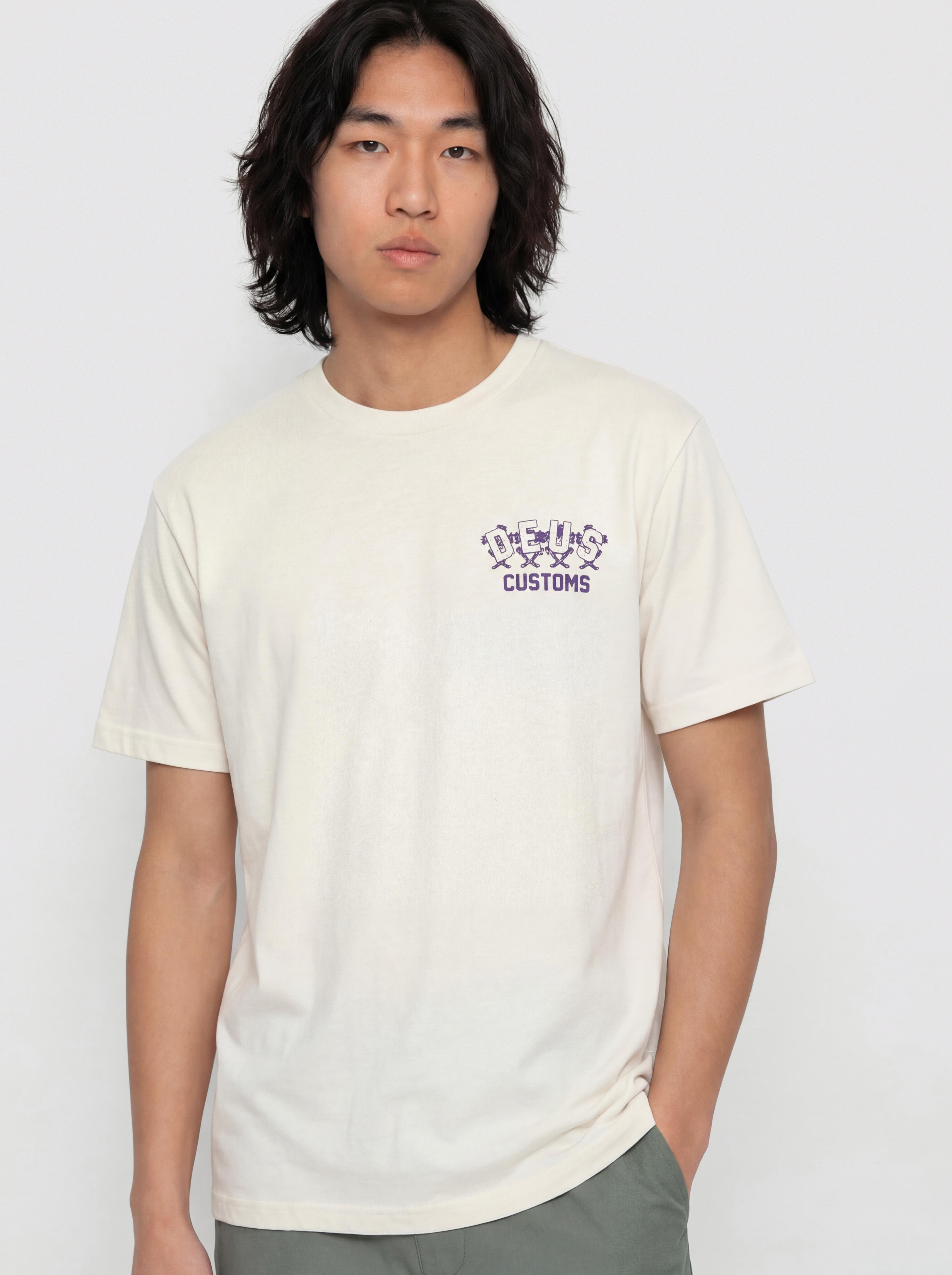 Tricou Deus Ex Machina Fancy Pansy (vintage white)