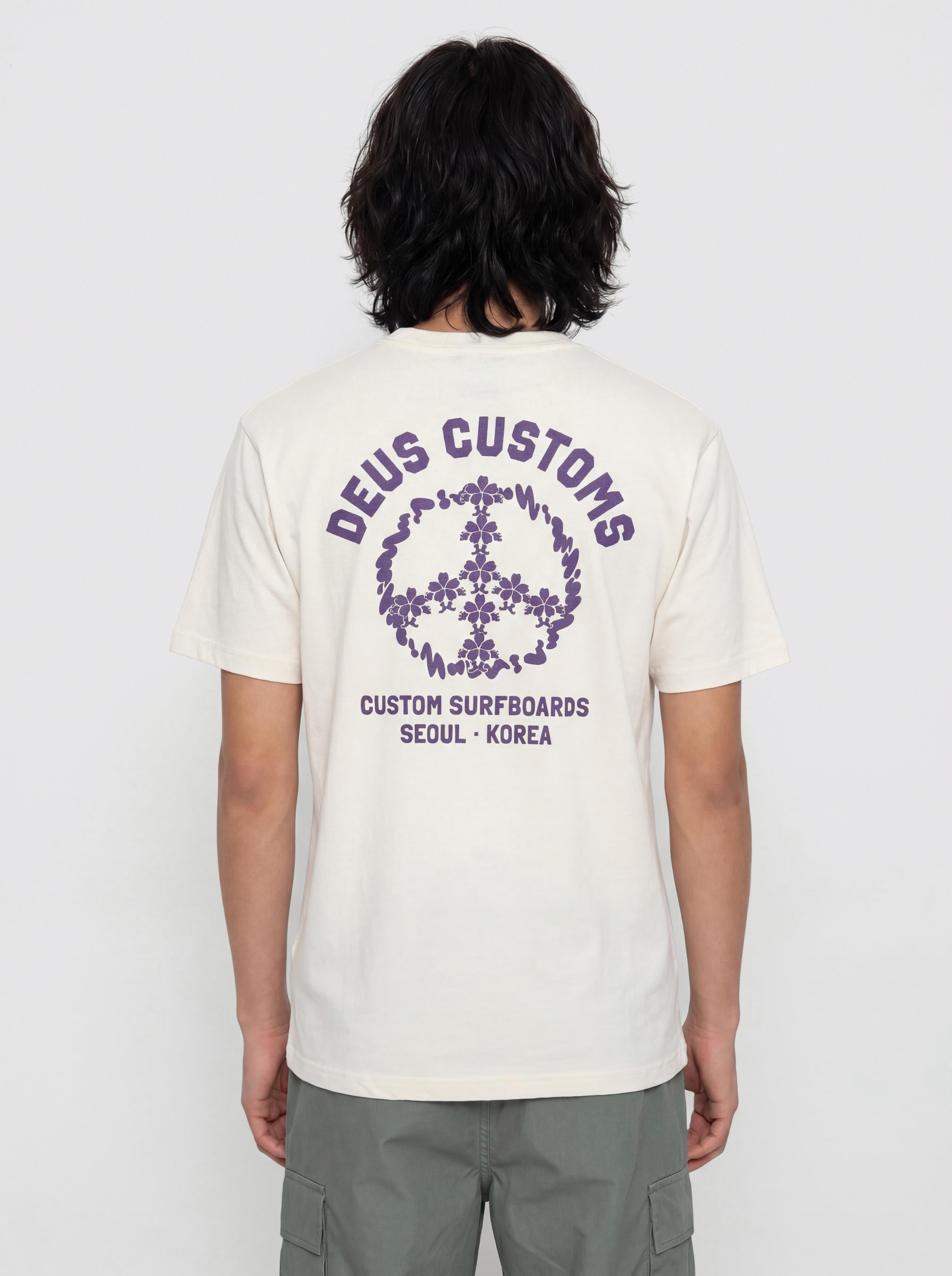 Tricou Deus Ex Machina Fancy Pansy (vintage white)