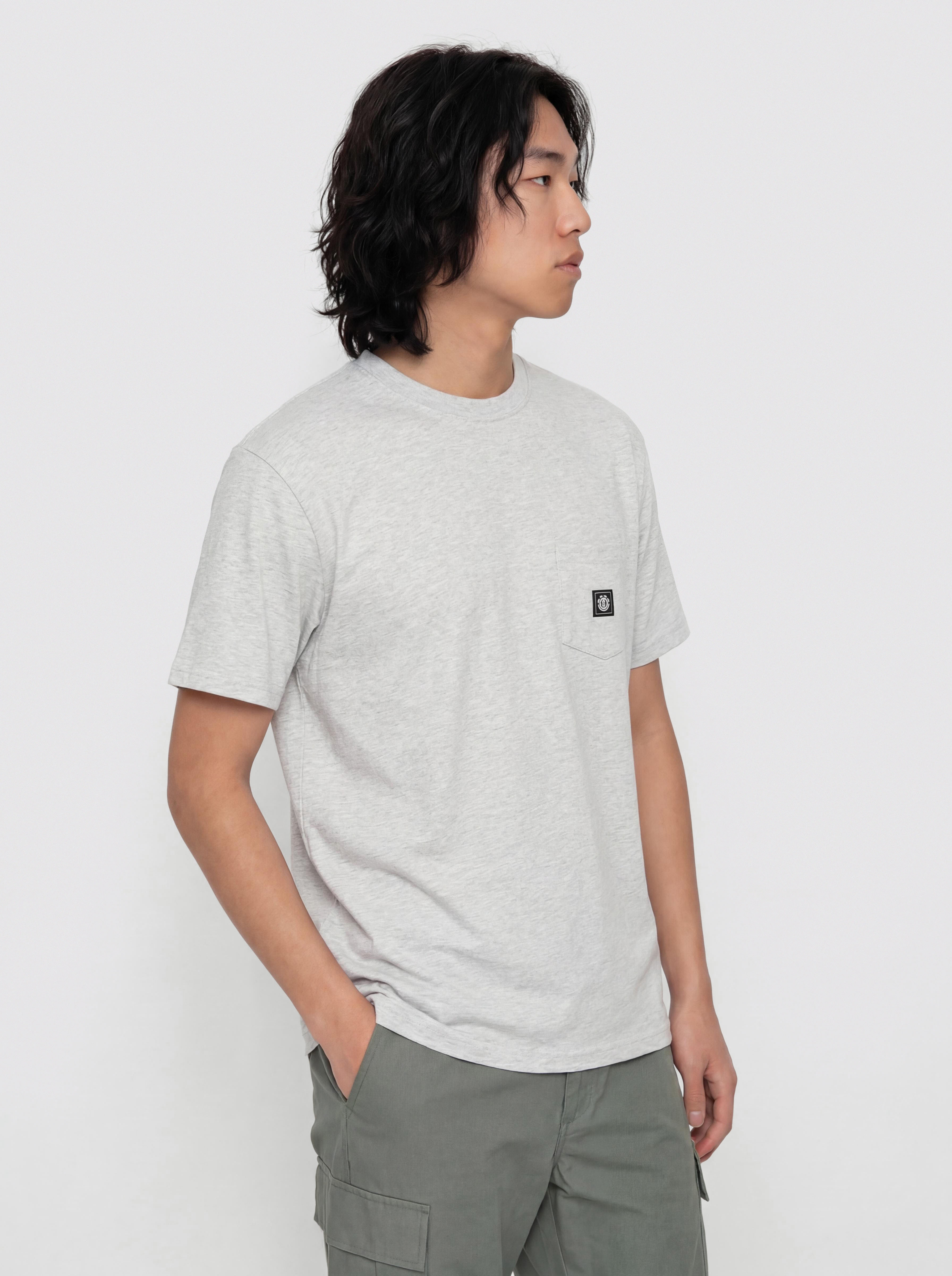 Tricou Element Icon Label Pocket (mid grey heather)