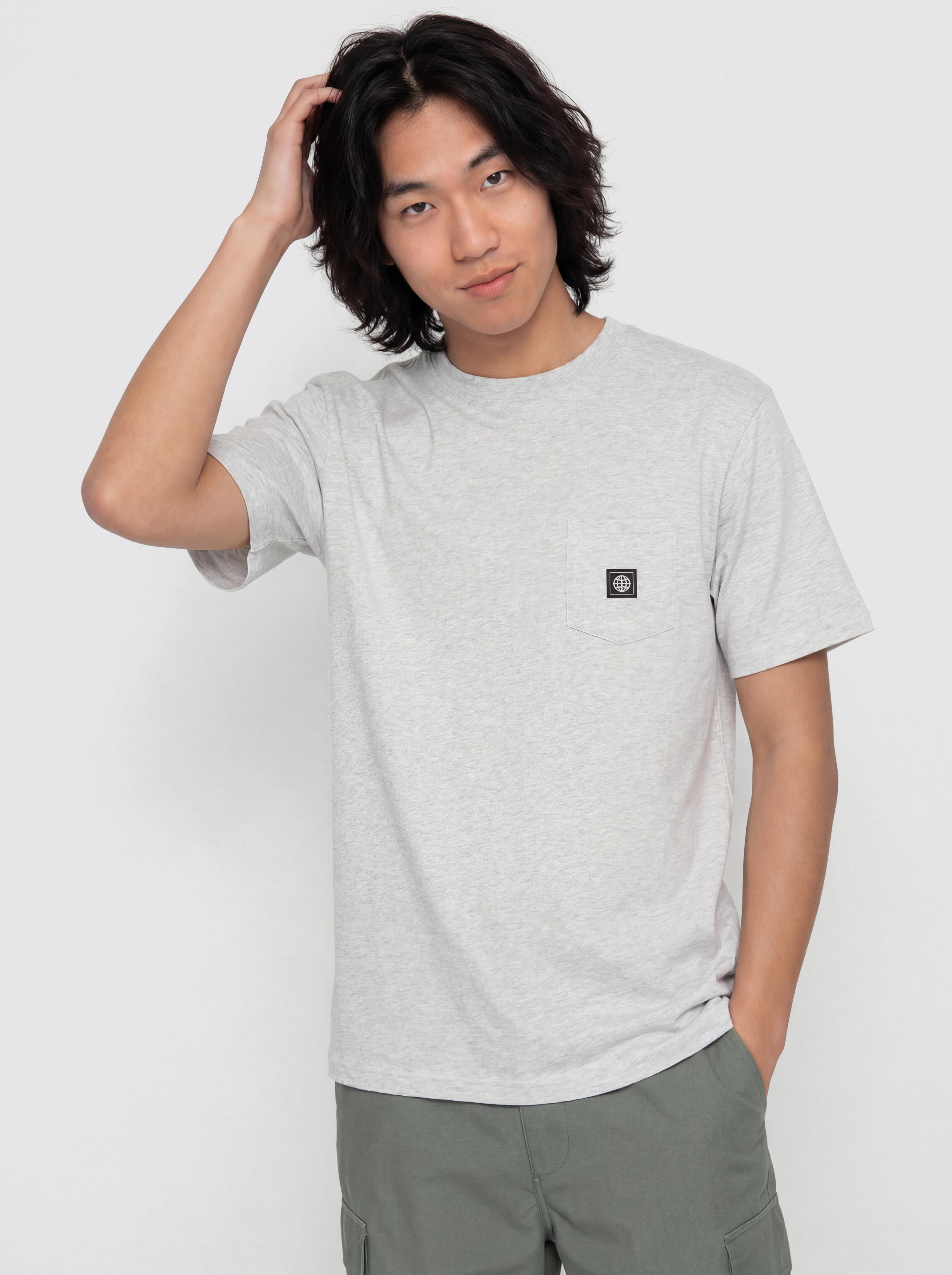 Tricou Element Icon Label Pocket (mid grey heather)