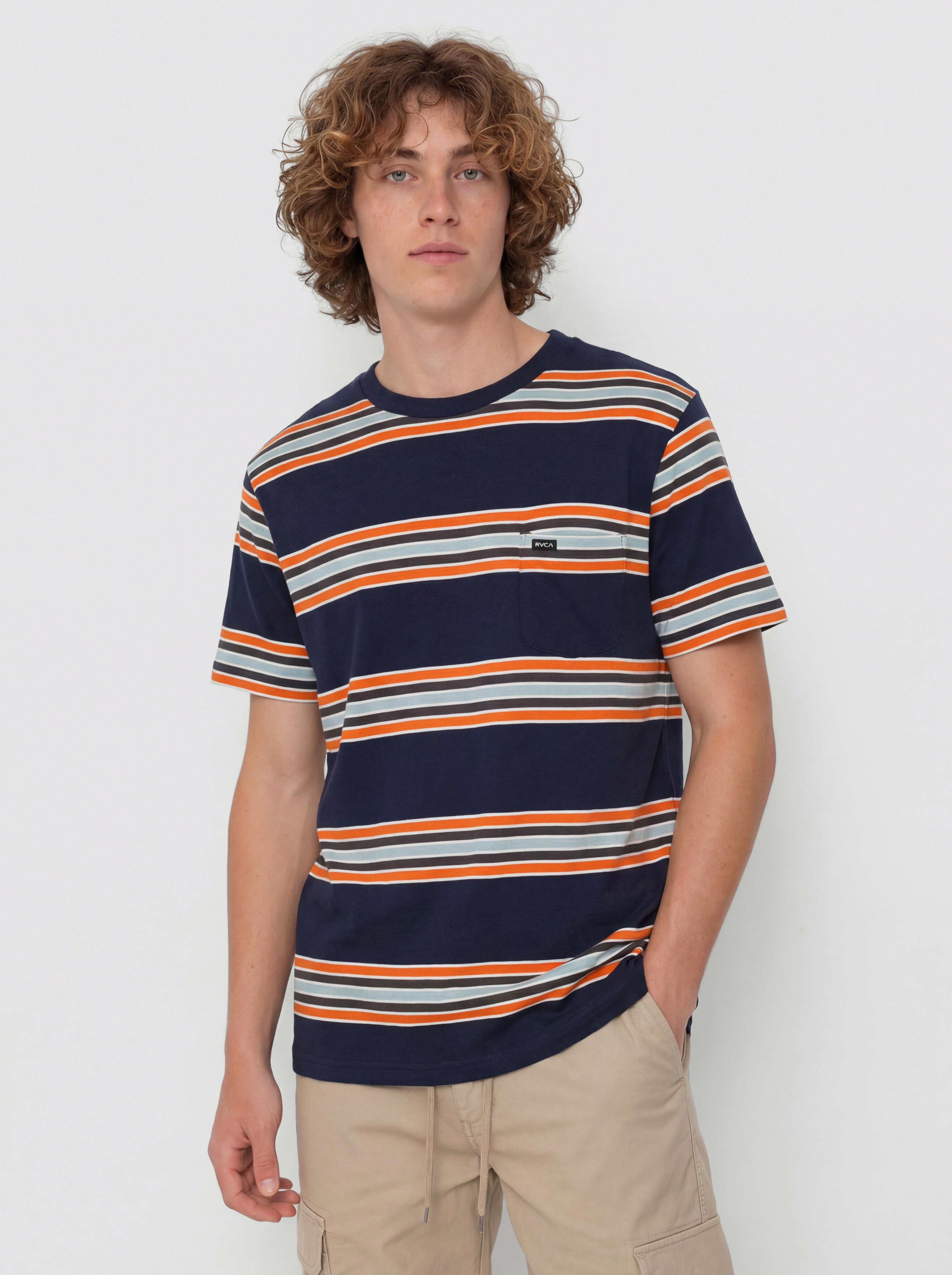 Tricou RVCA Somedays Stripe (navy marine)