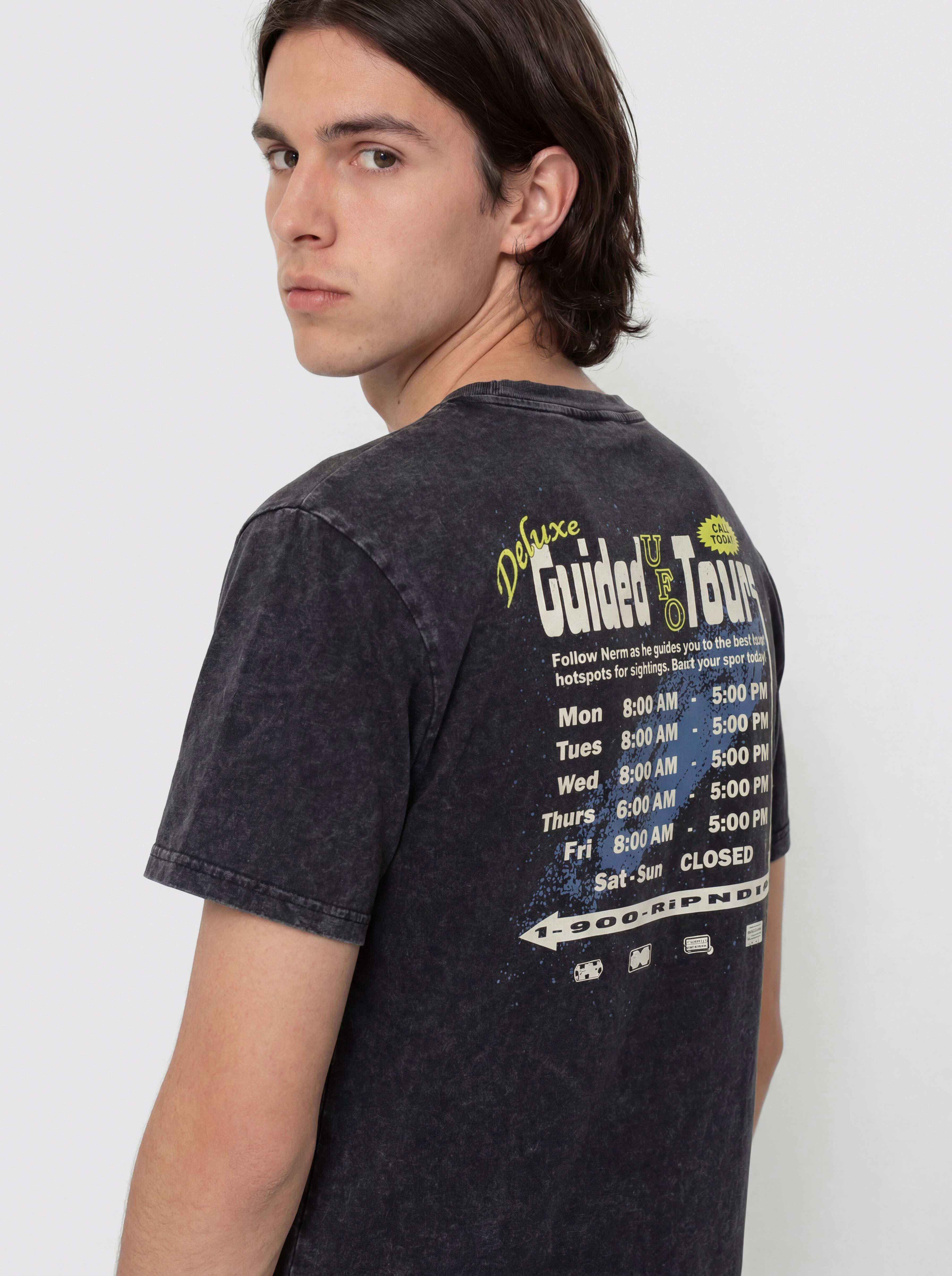 Tricou RipNDip Ufo Tours (black vintage wash)
