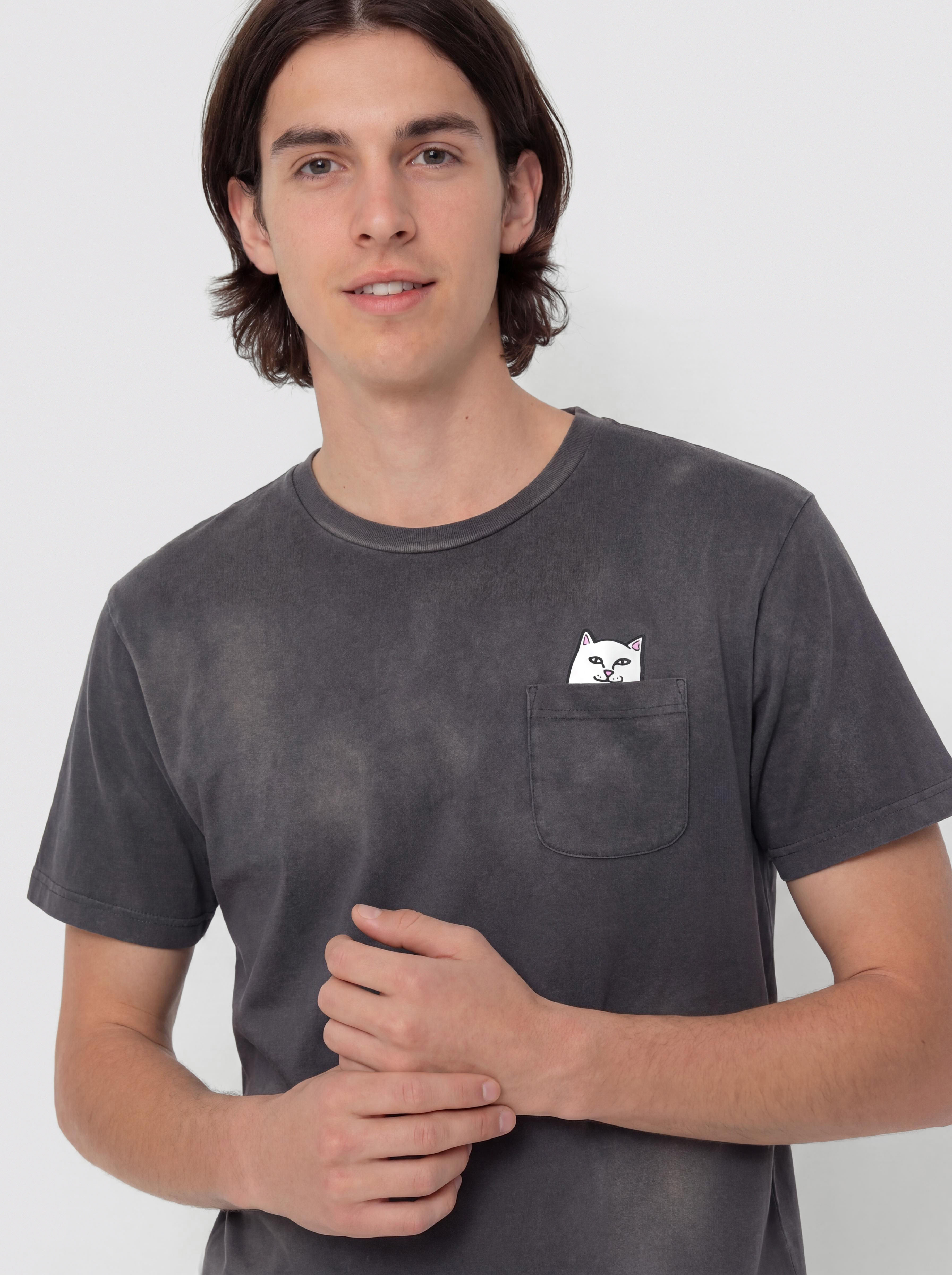 Tricou RipNDip Lord Nermal Pocket (charcoal vintage wash)