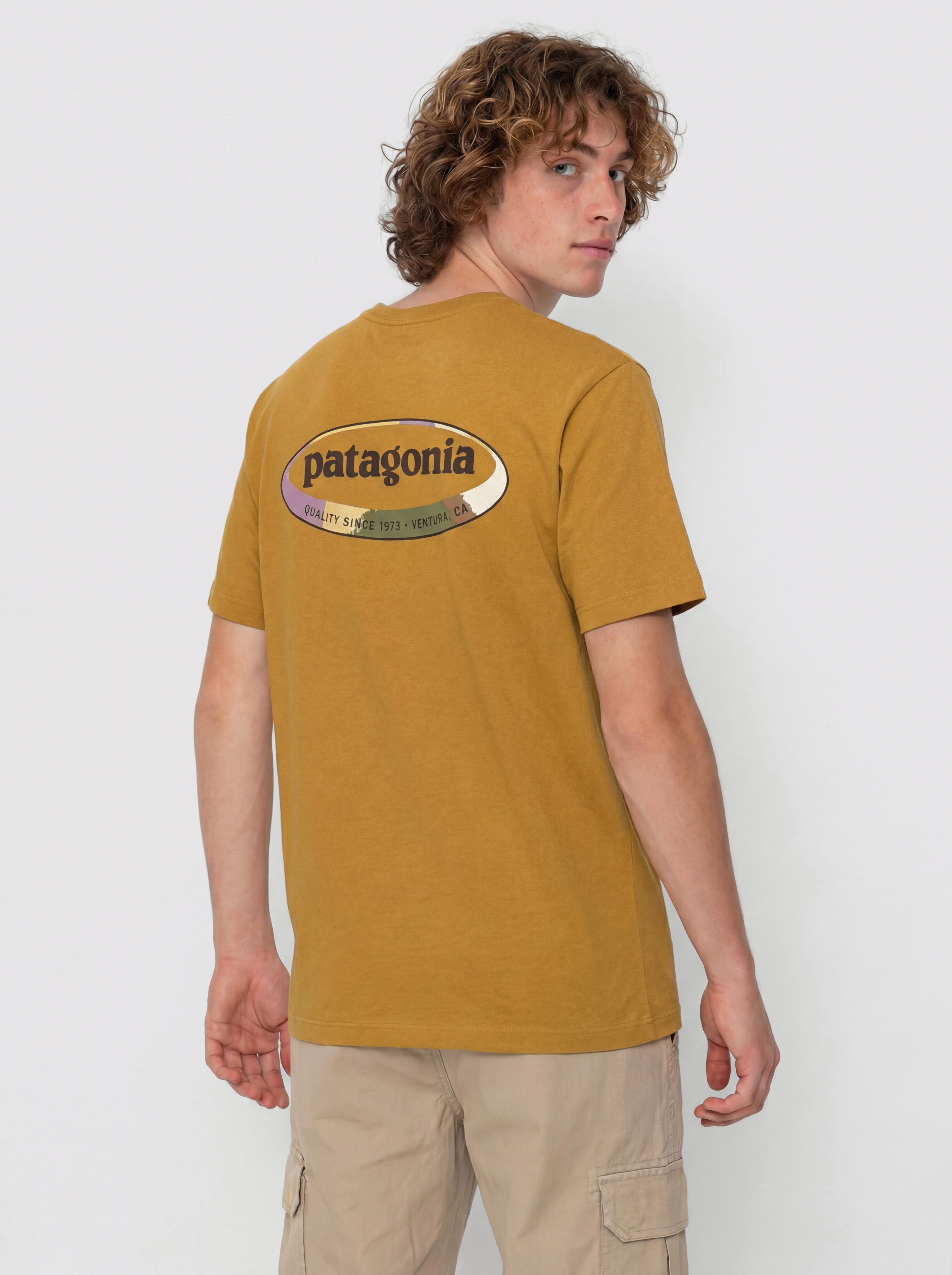 Tricou Patagonia 95 Oval Logo (bobcat brown/sunshine)