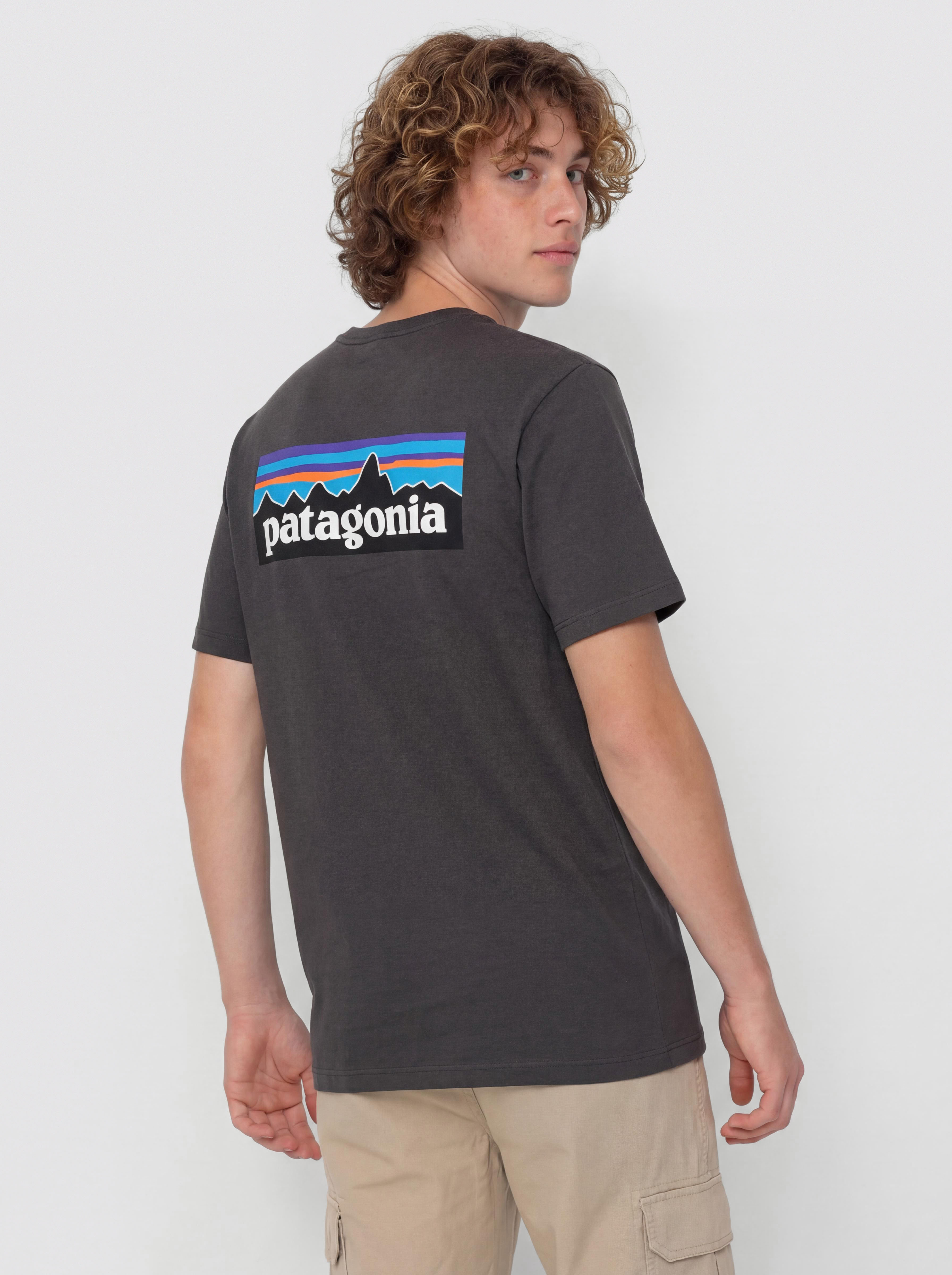 Tricou Patagonia P 6 Logo (ink black)