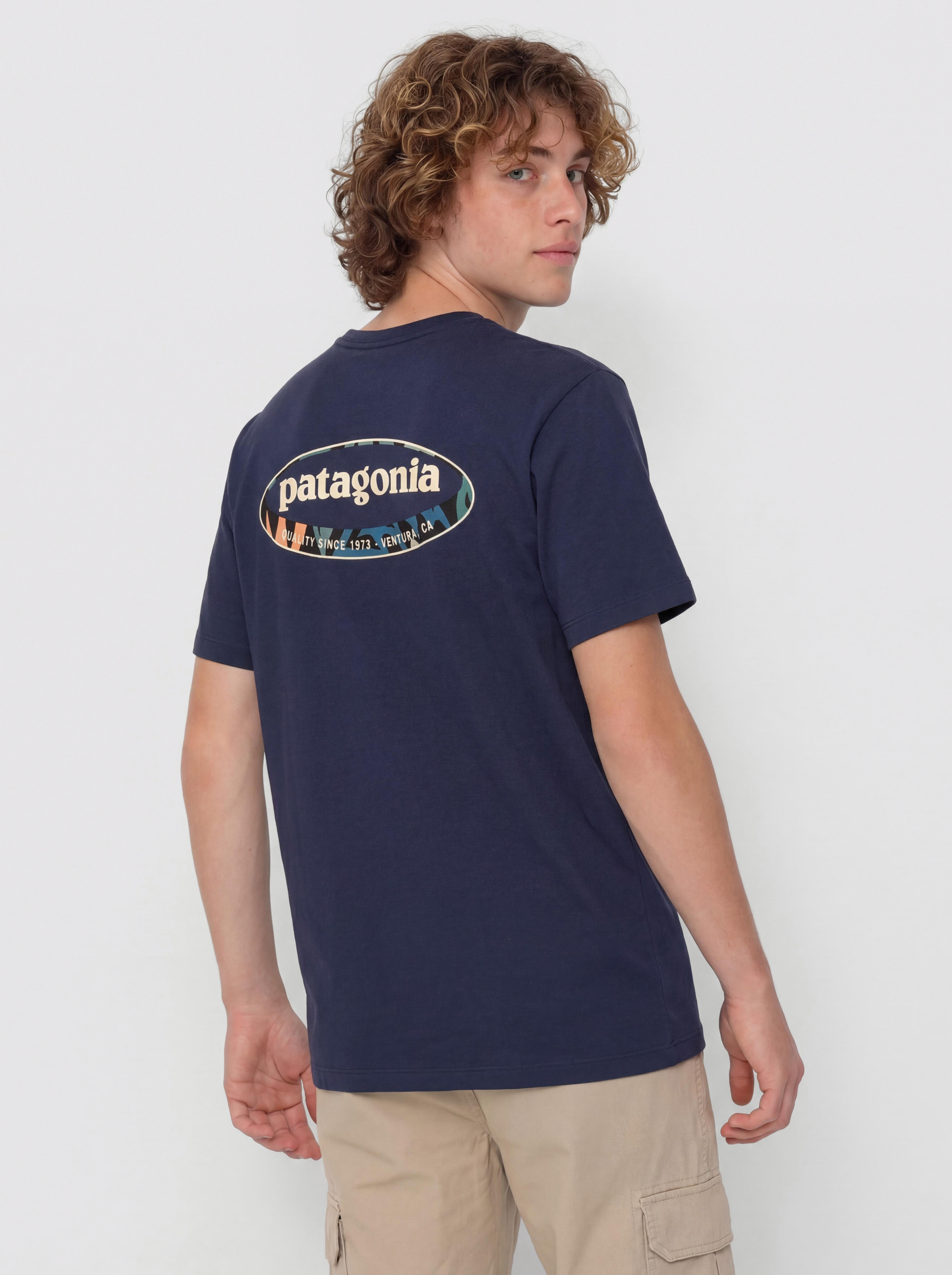 Tricou Patagonia 95 Oval Logo (new navy/kaleido)