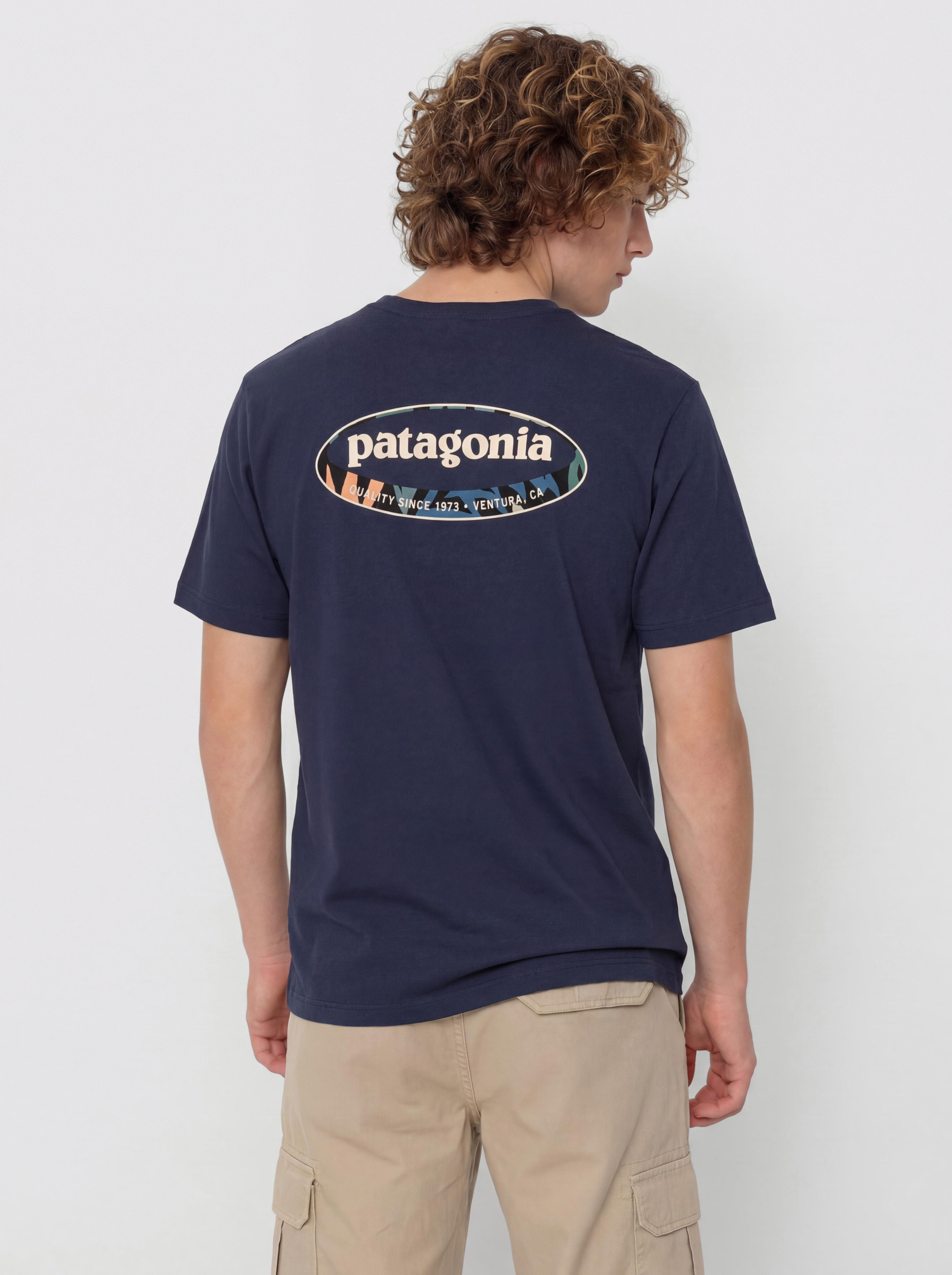 Tricou Patagonia 95 Oval Logo (new navy/kaleido)