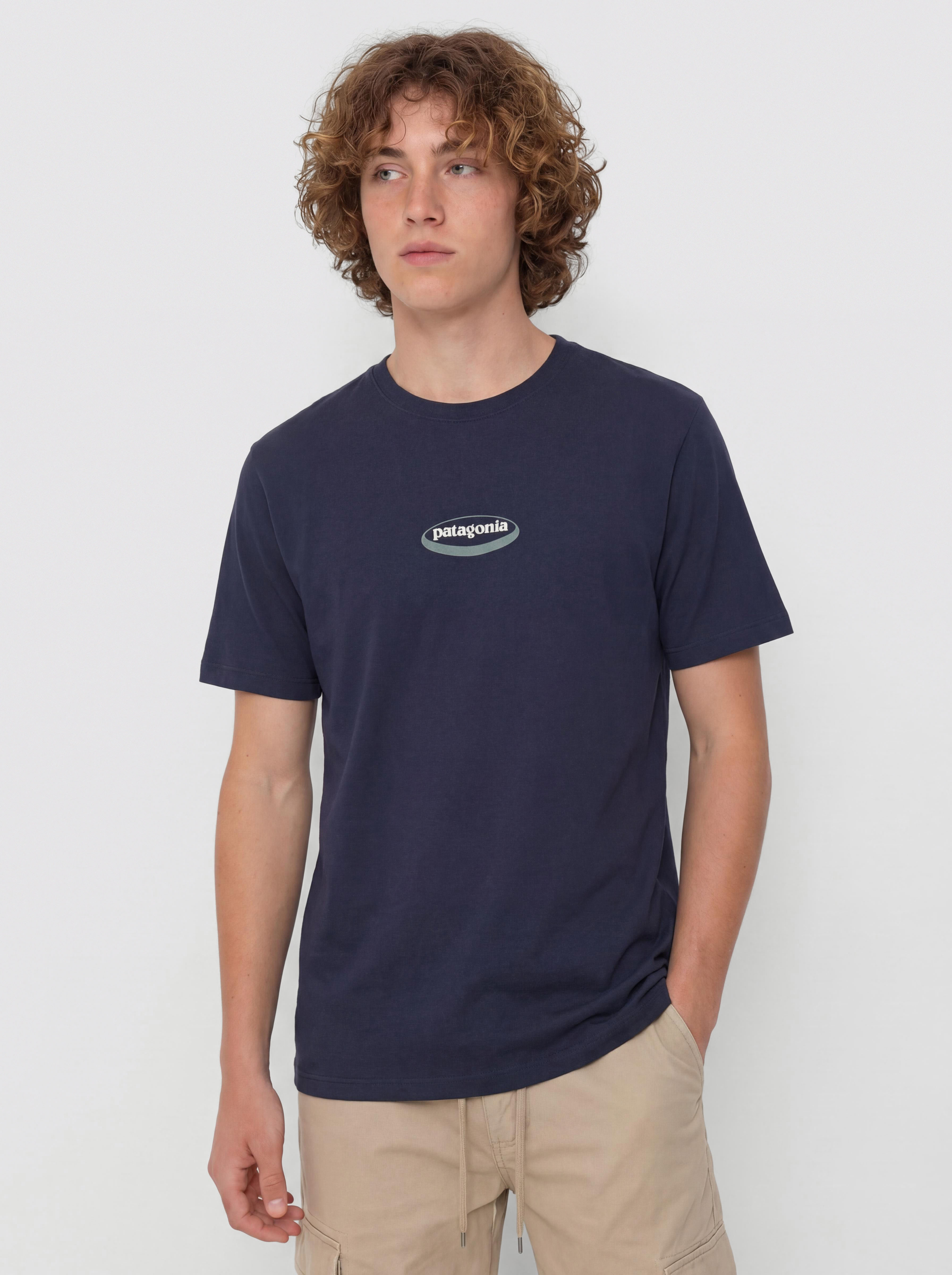 Tricou Patagonia 95 Oval Logo (new navy/kaleido)