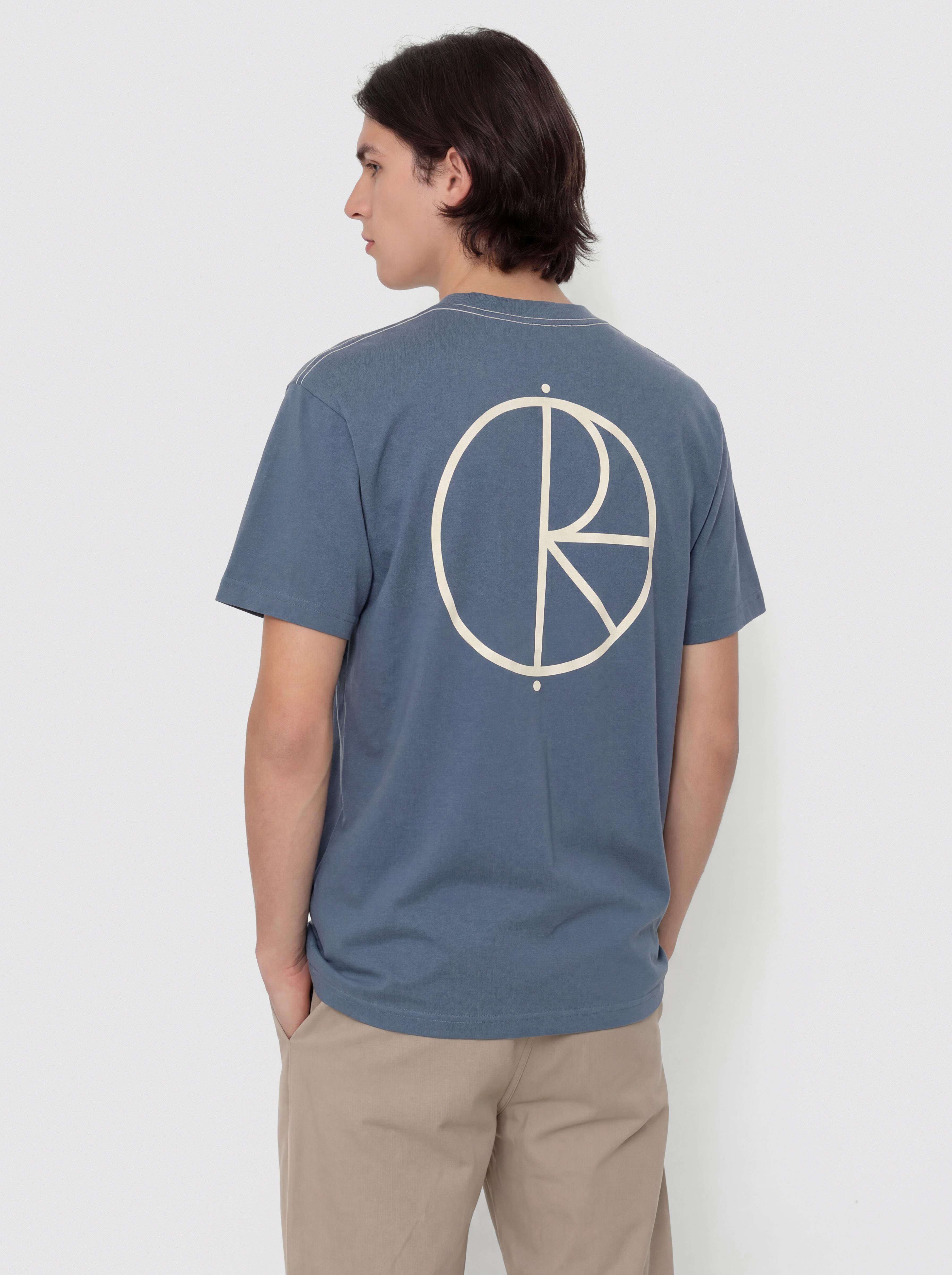 Tricou Polar Skate Contrast Stroke Logo (grey blue)