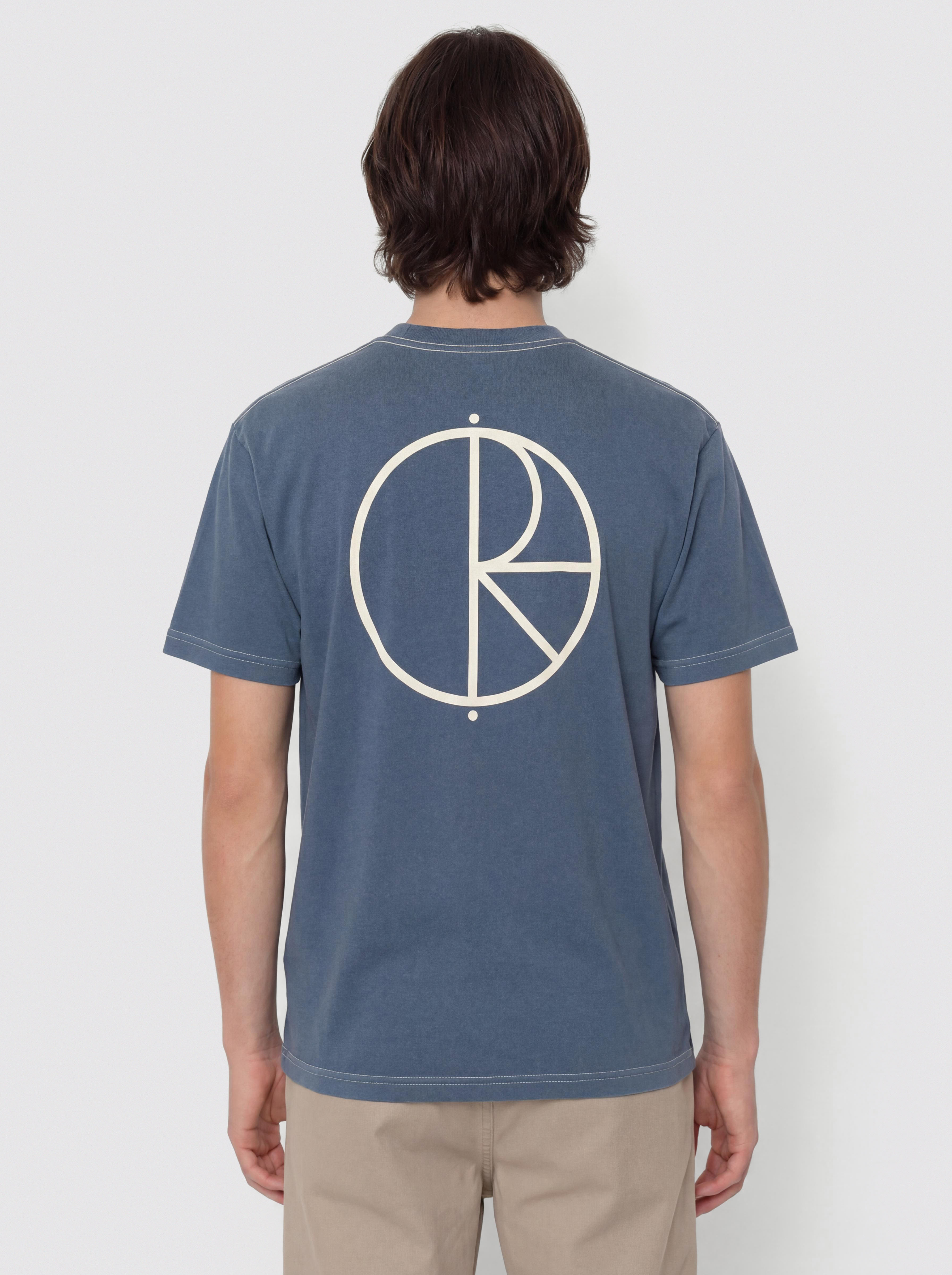 Tricou Polar Skate Contrast Stroke Logo (grey blue)