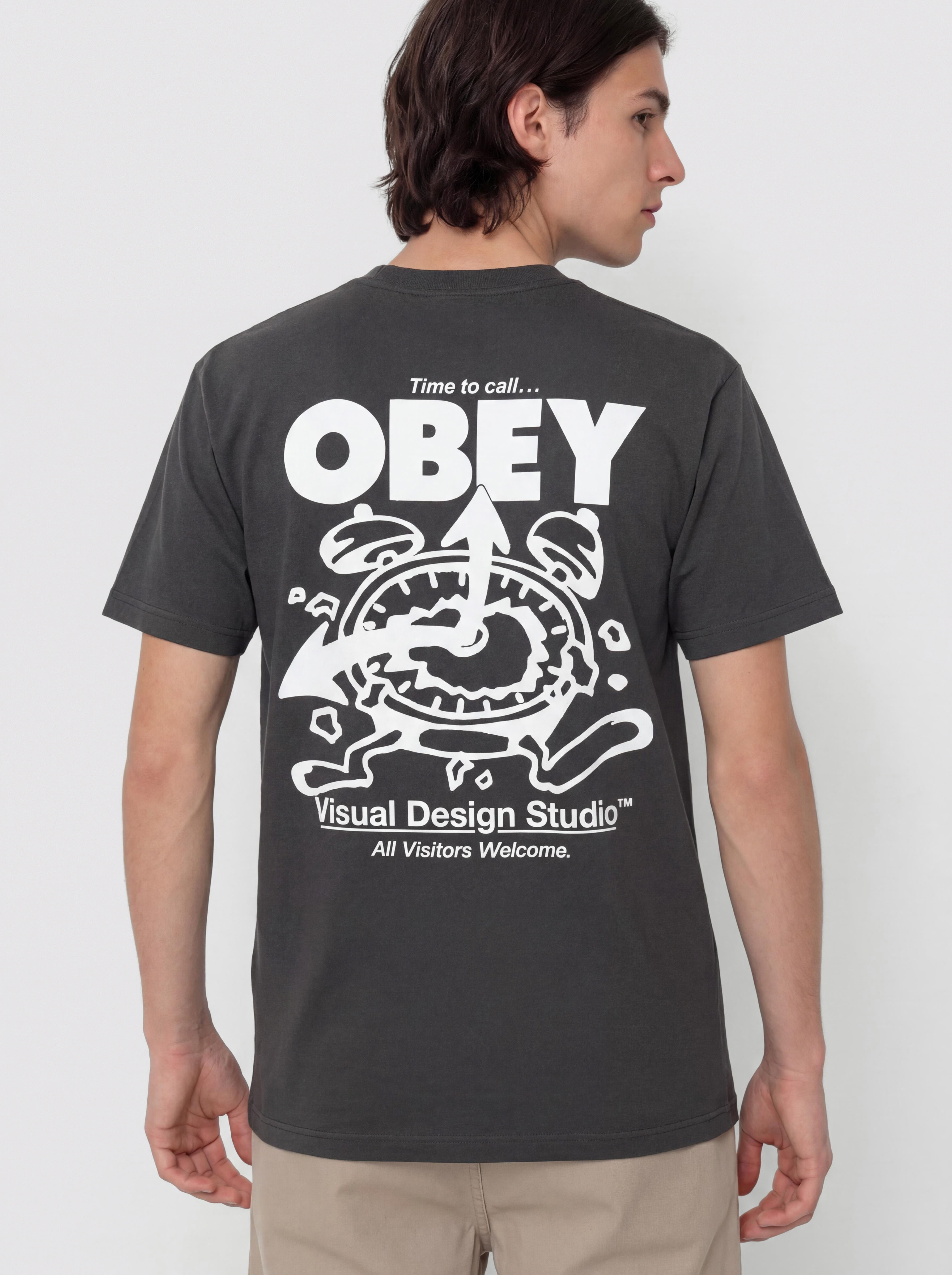 Tricou OBEY Time To Call Obey (vintage black)