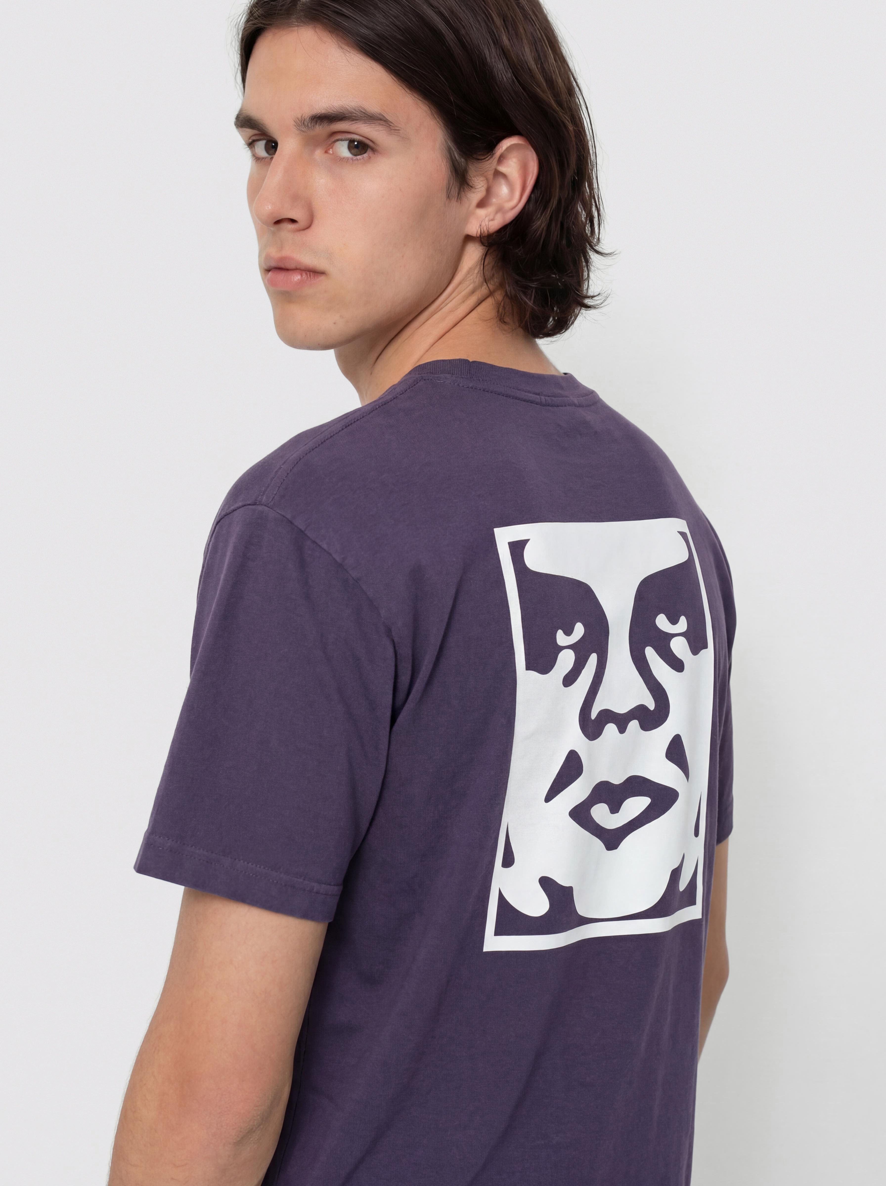 Tricou OBEY Bold Icon Face (pigment purple velvet)