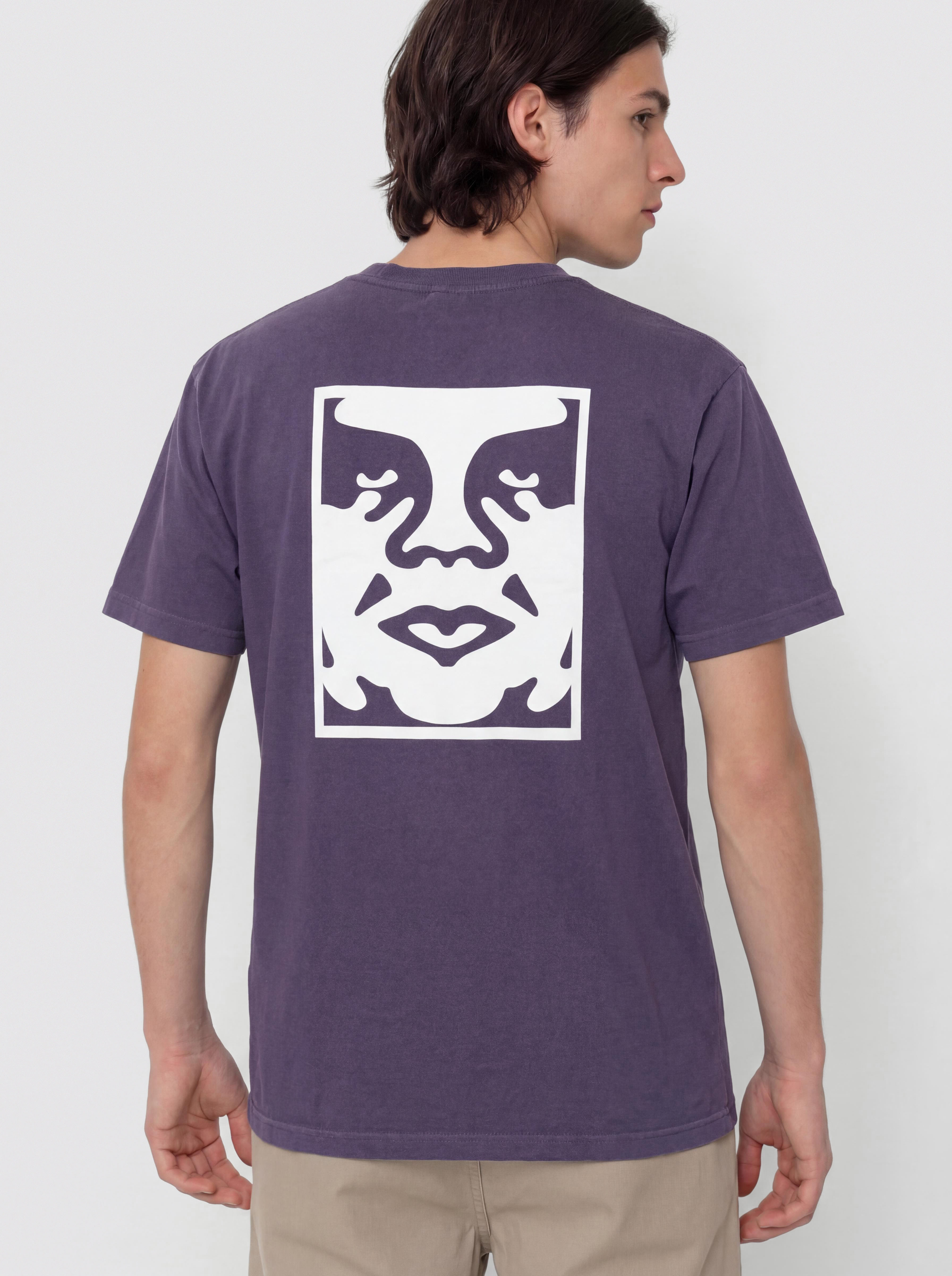 Tricou OBEY Bold Icon Face (pigment purple velvet)