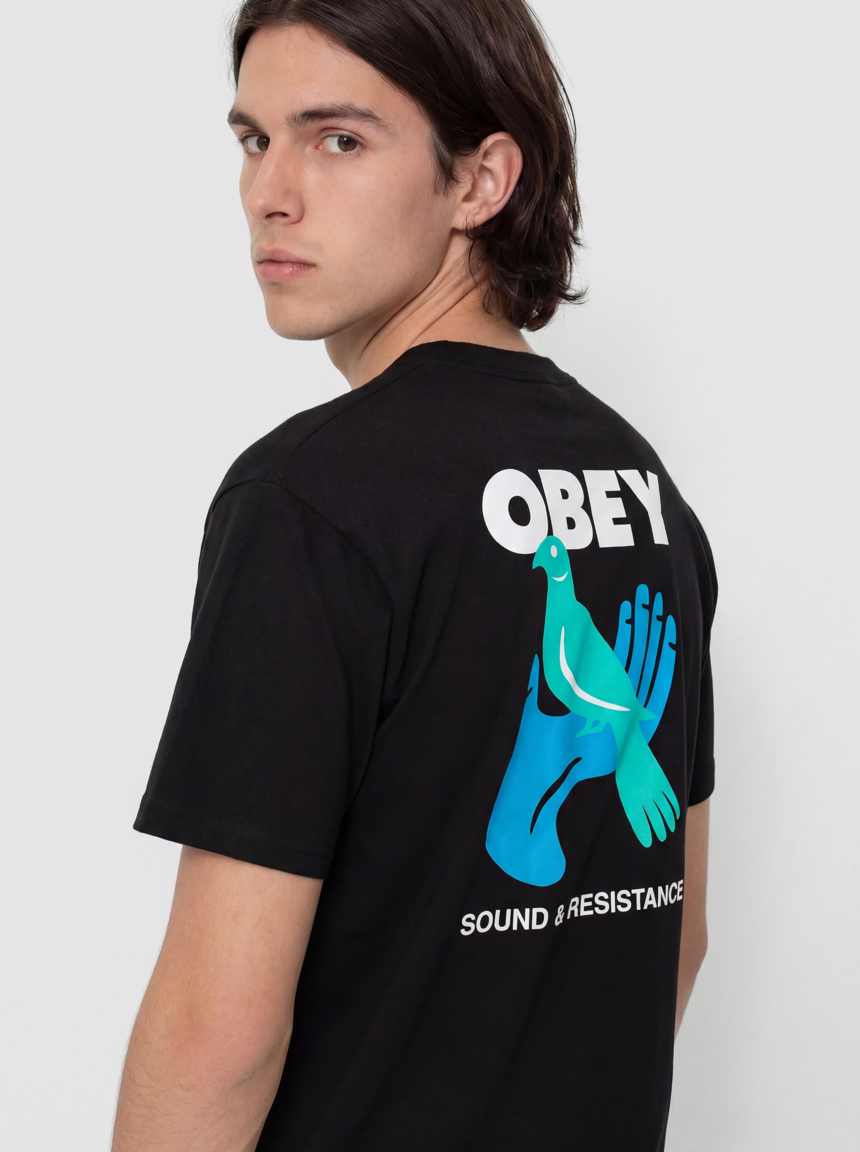 Tricou OBEY Obey Sound & Resistance Bird (black)