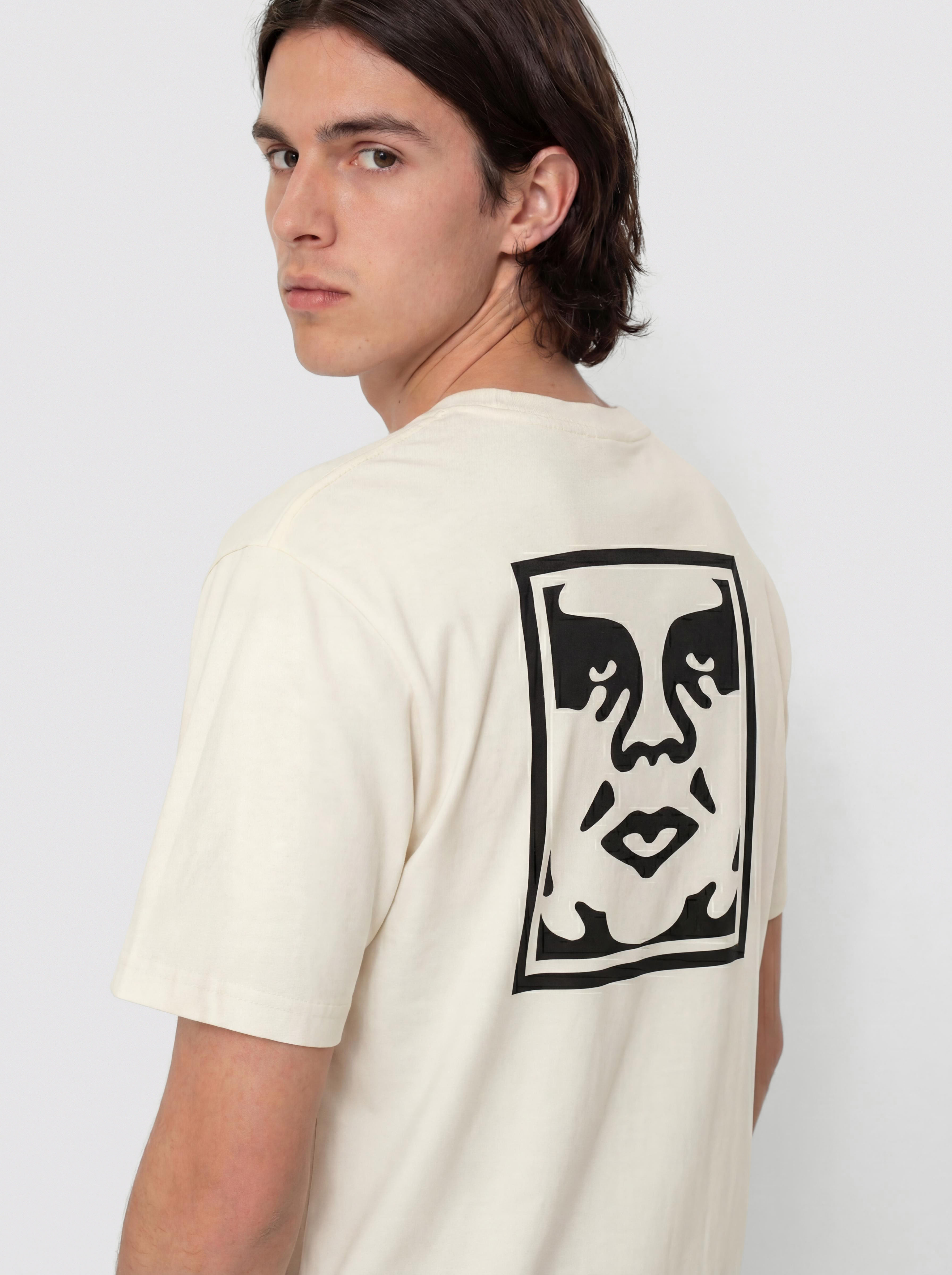 Tricou OBEY Obey Bold Icon Face (pigment chalk)