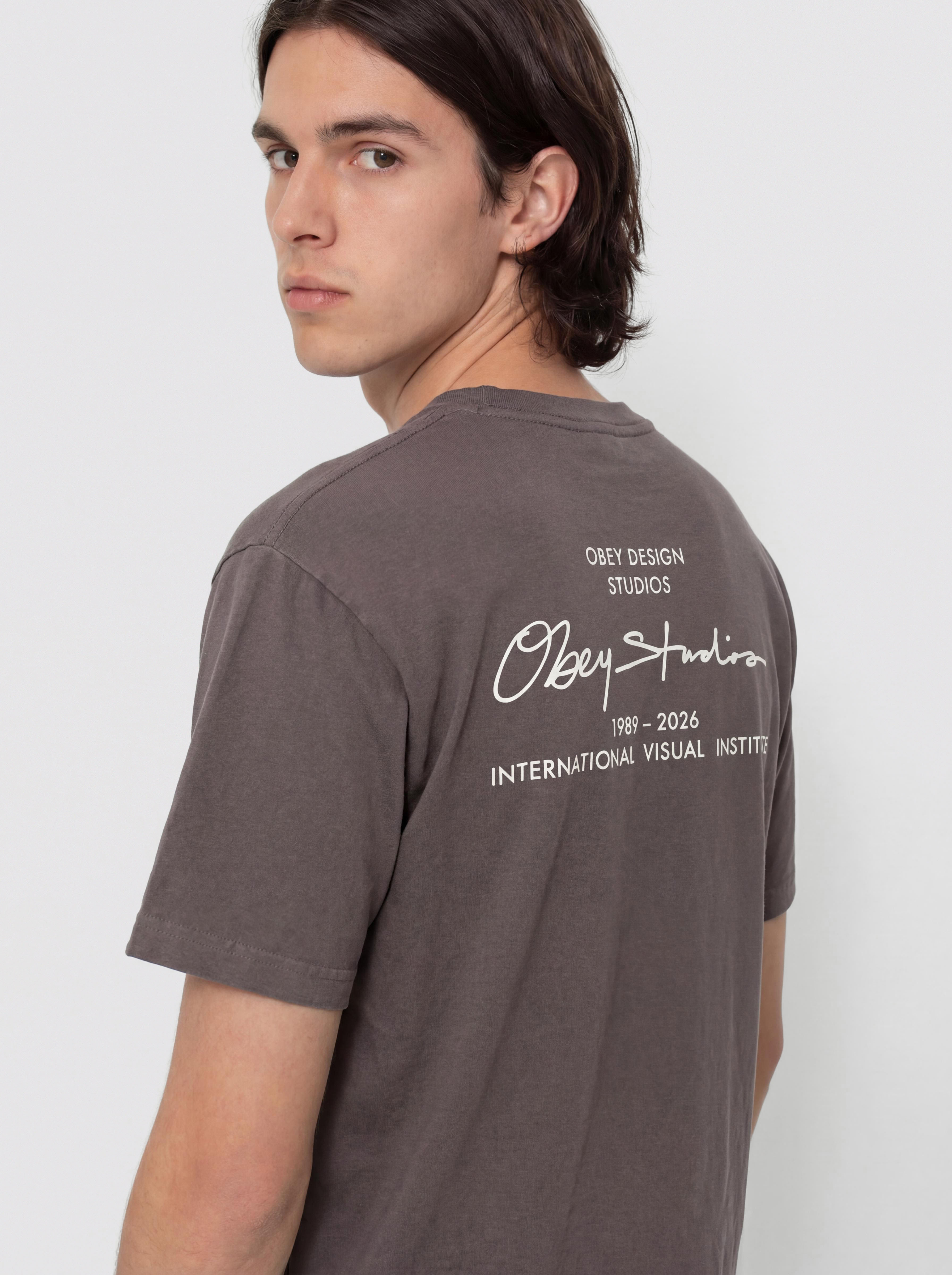 Tricou OBEY Institute (pigment dusty black)