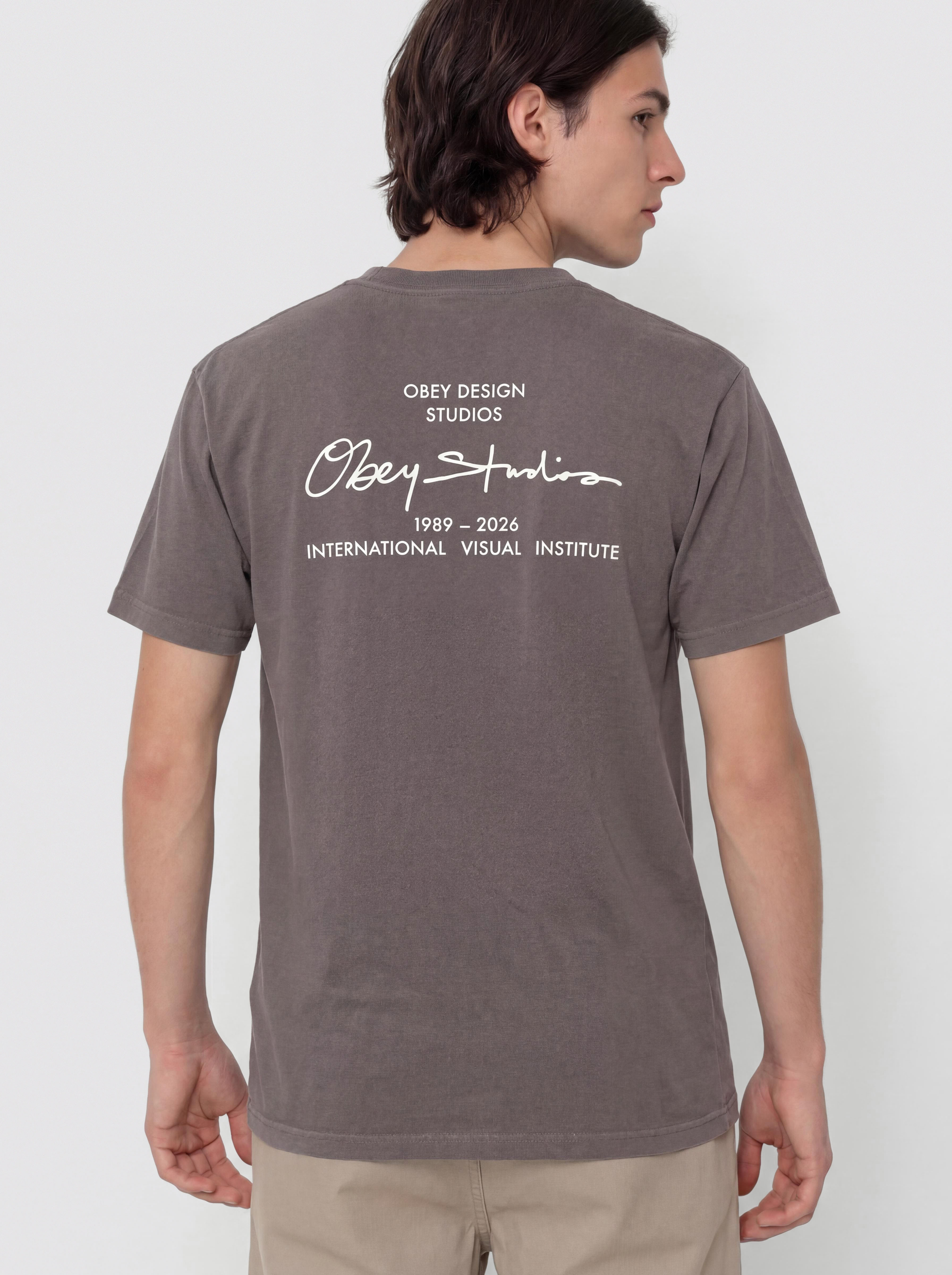 Tricou OBEY Institute (pigment dusty black)