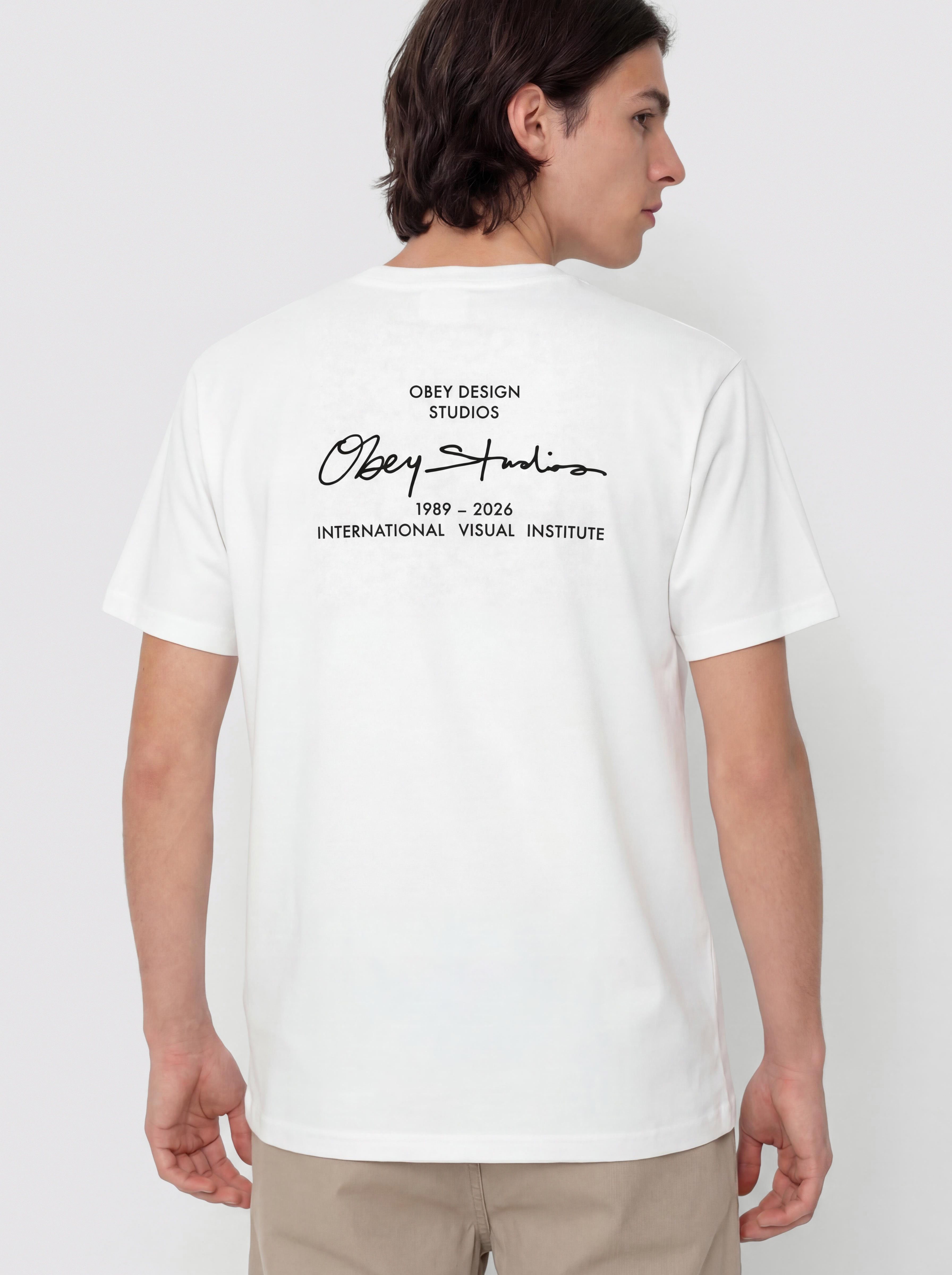 Tricou OBEY Institute (pigment vintage white)