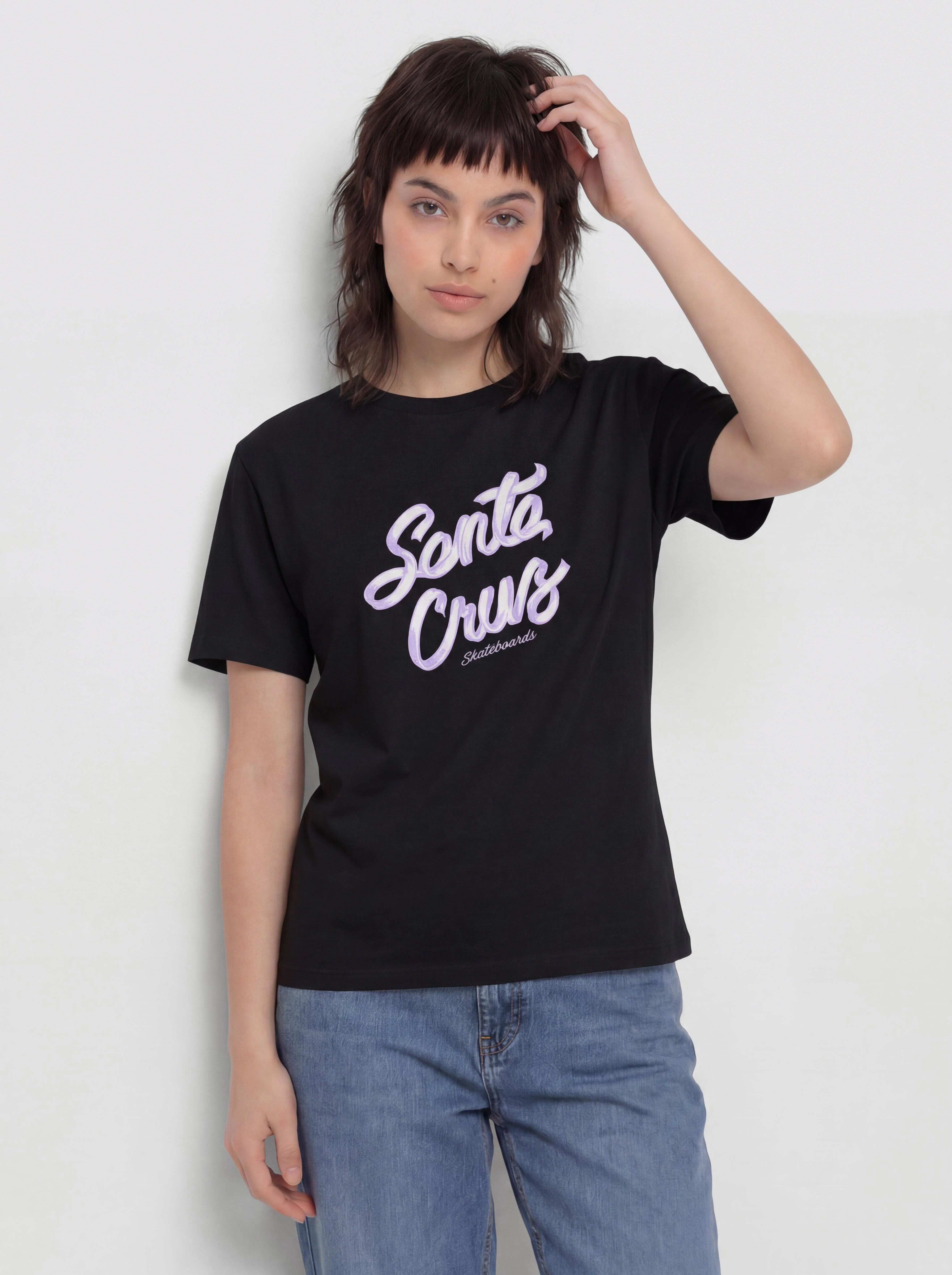 Tricou Santa Cruz Ribbon Script Front Wmn (black)