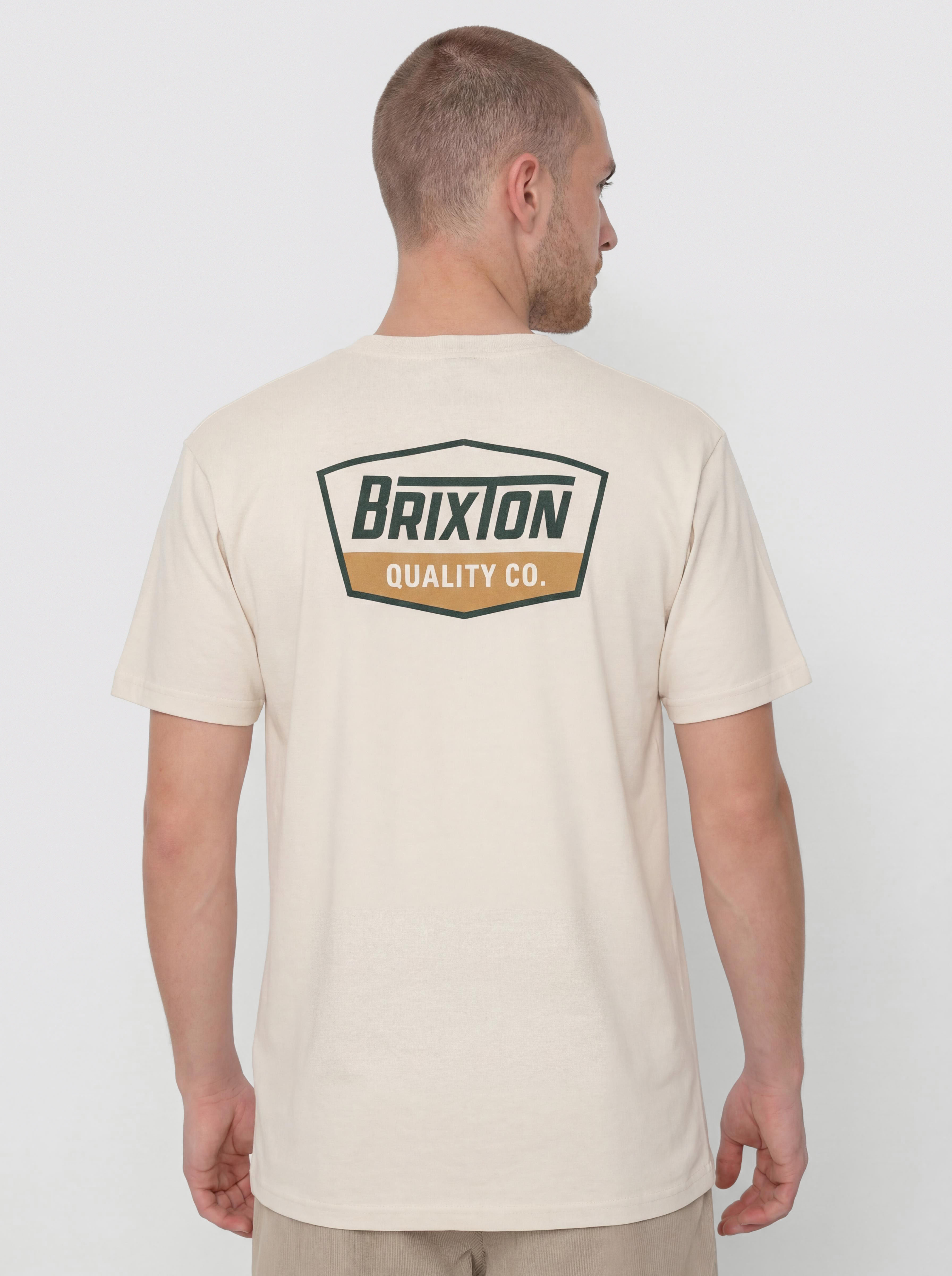 Tricou Brixton Regal Std (cream/dark green/metal bronze)