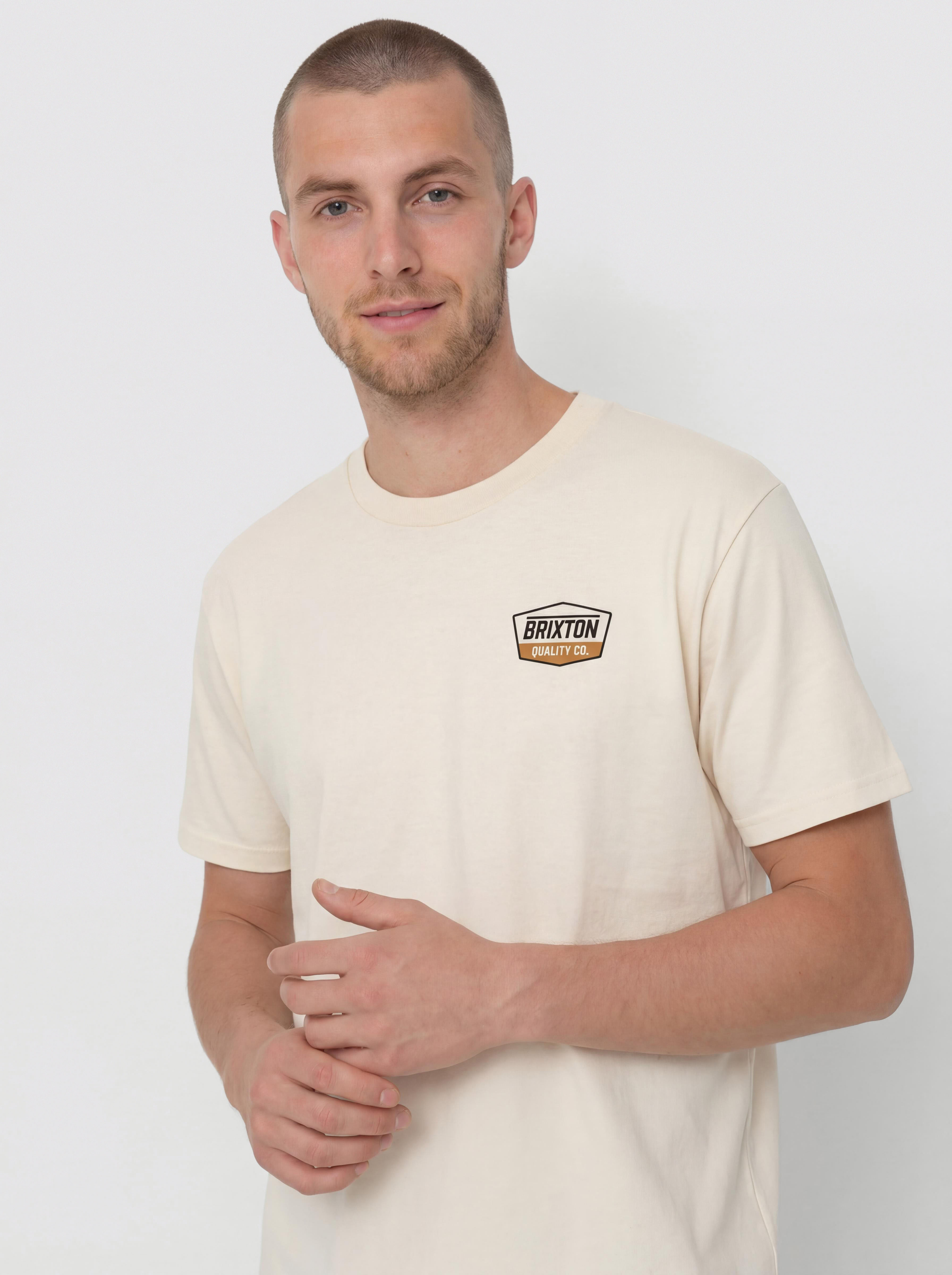 Tricou Brixton Regal Std (cream/dark green/metal bronze)
