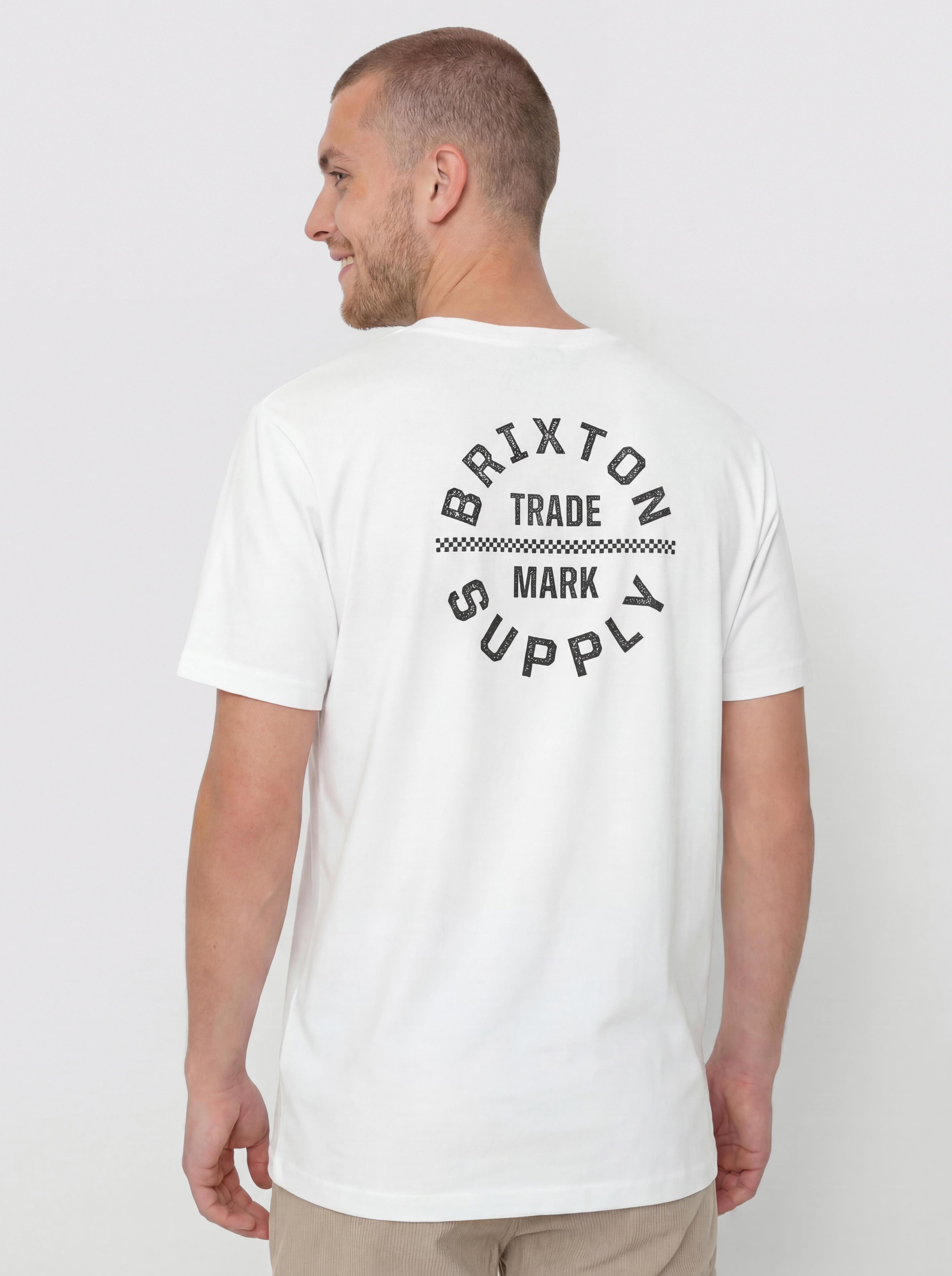 Tricou Brixton Oath V Std (white/black/checkered)