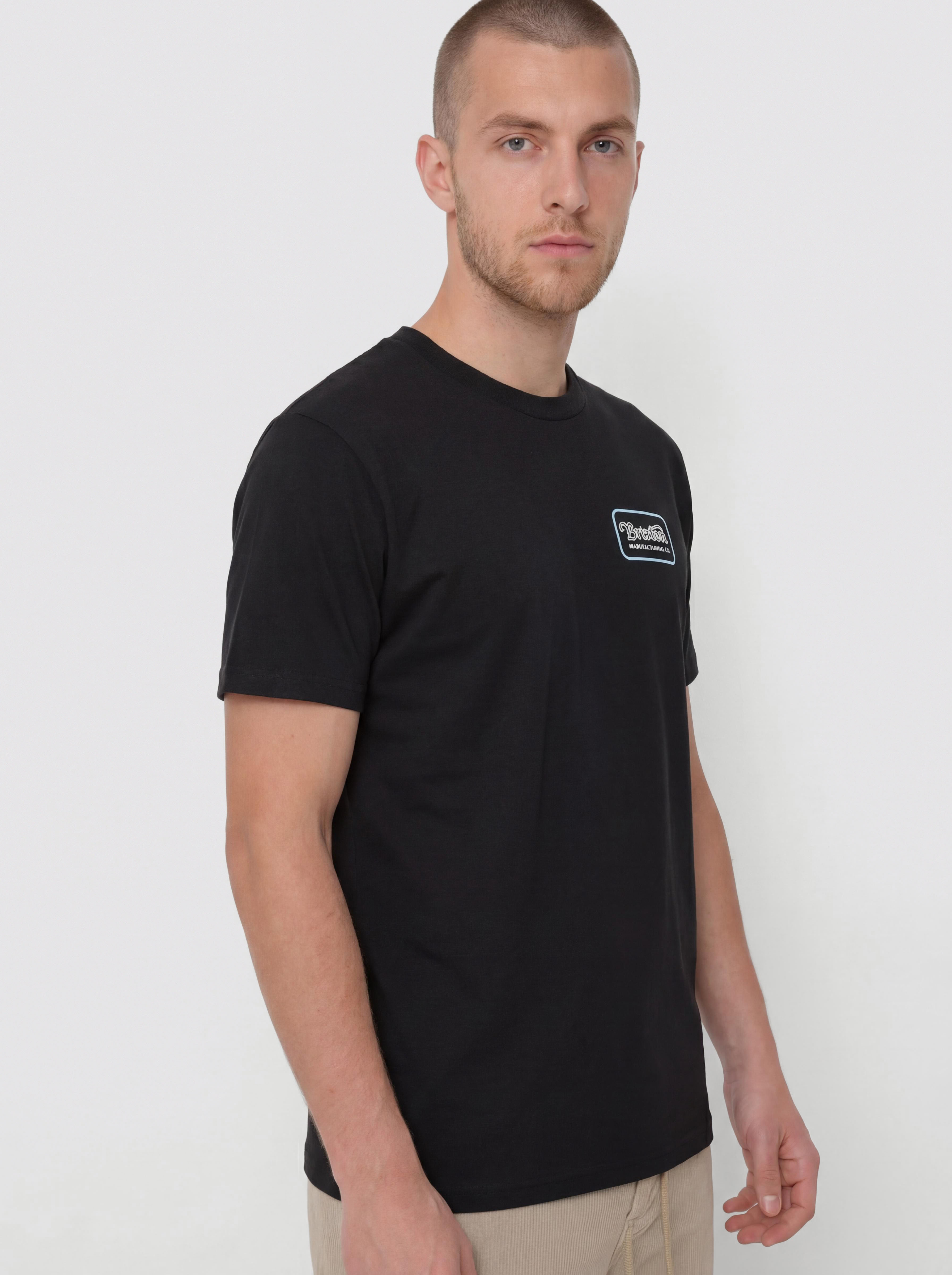 Tricou Brixton Grade Std (black/off white/retro blue)