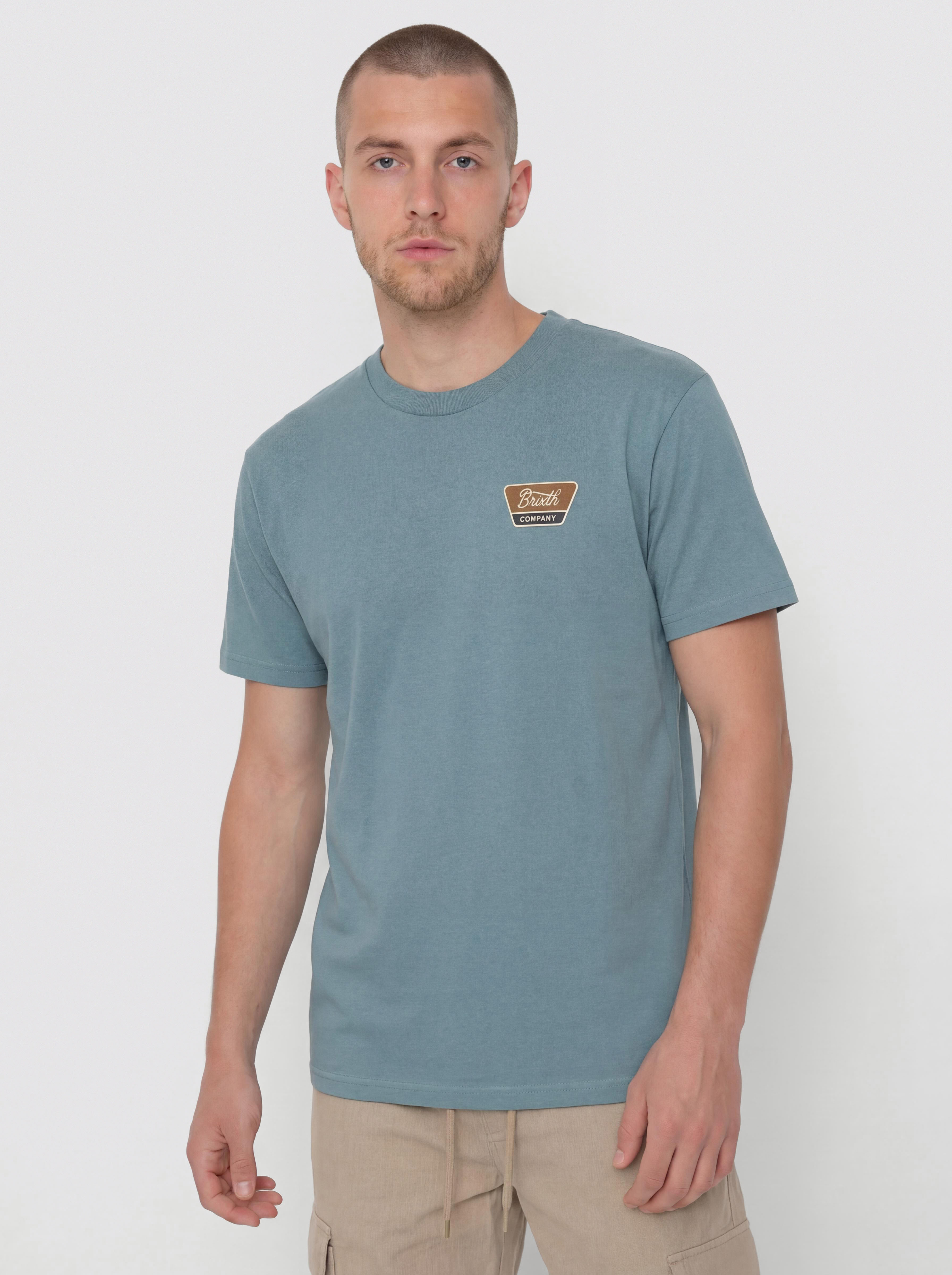 Tricou Brixton Linwood Std (ocean breeze/brown/dark navy)