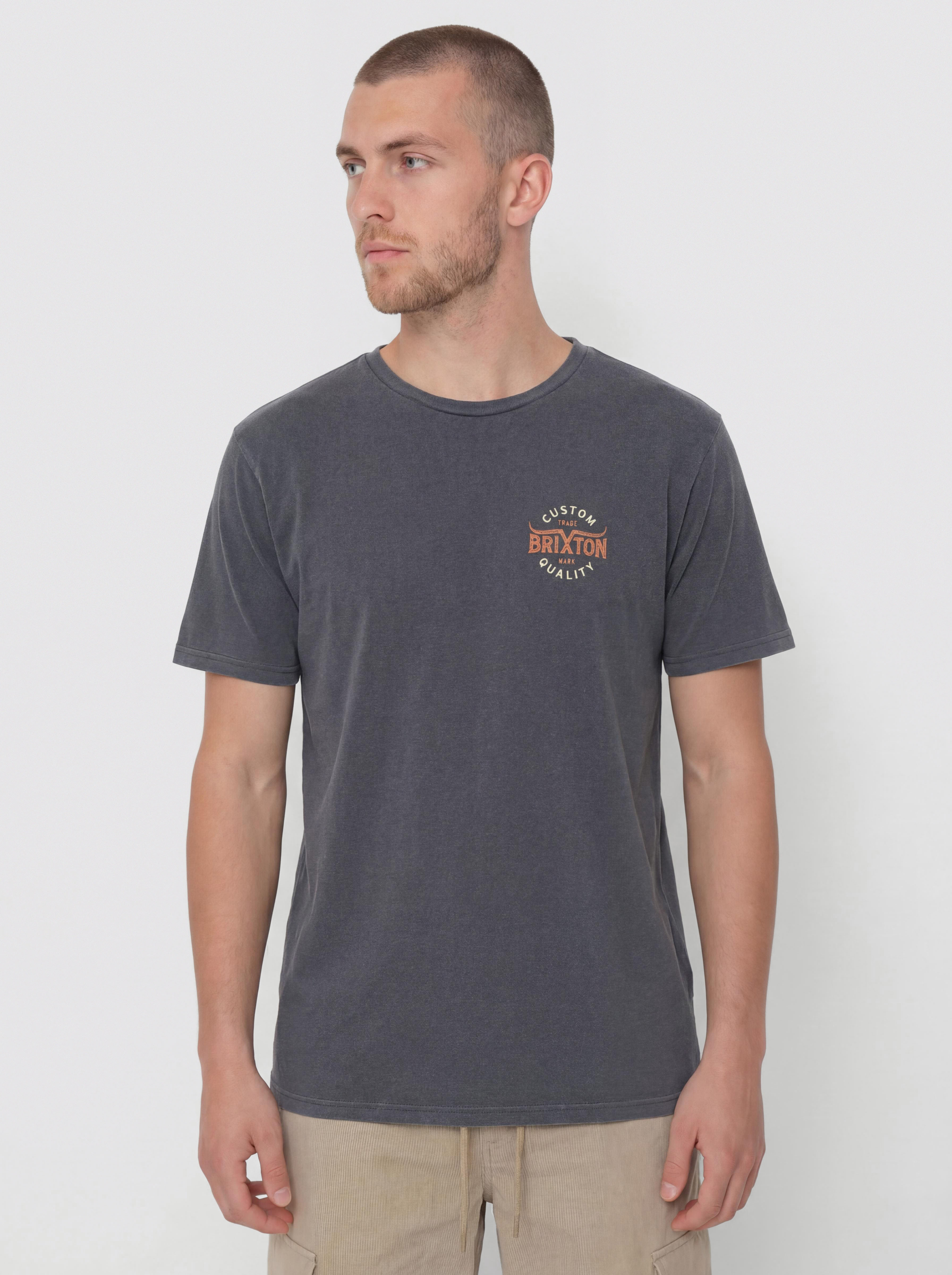 Tricou Brixton Gibson Stt (washed navy worn wash)